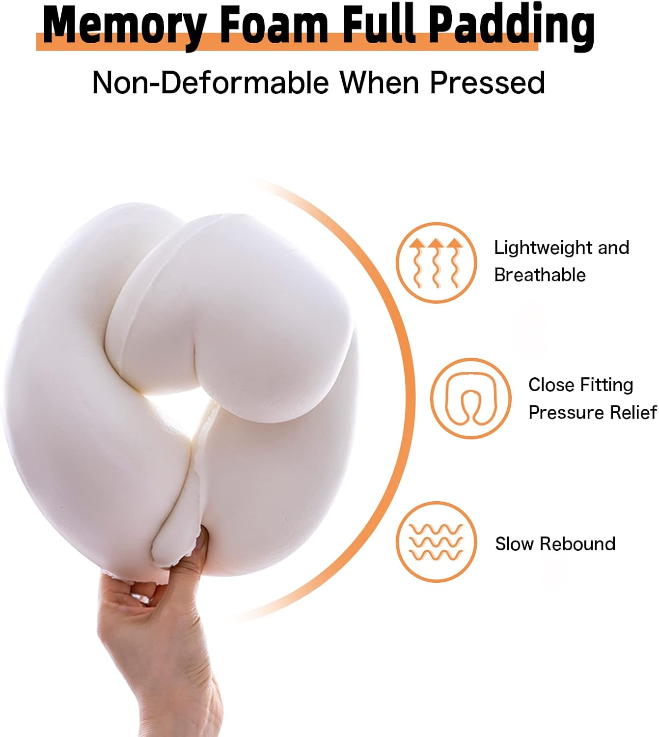 Detalle de WENGX Travel Pillow U-shaped memory foam 1️⃣ 💤