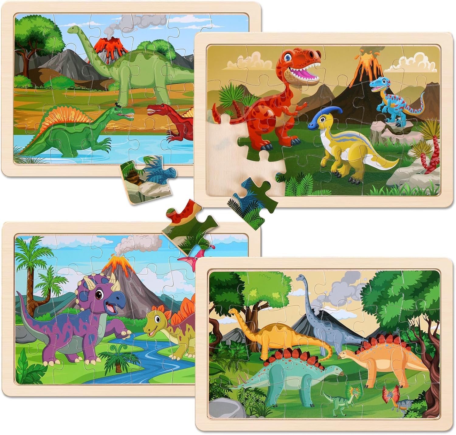 Thumbnail 2 de Wooden Dinosaur Puzzle Set, 20-Piece