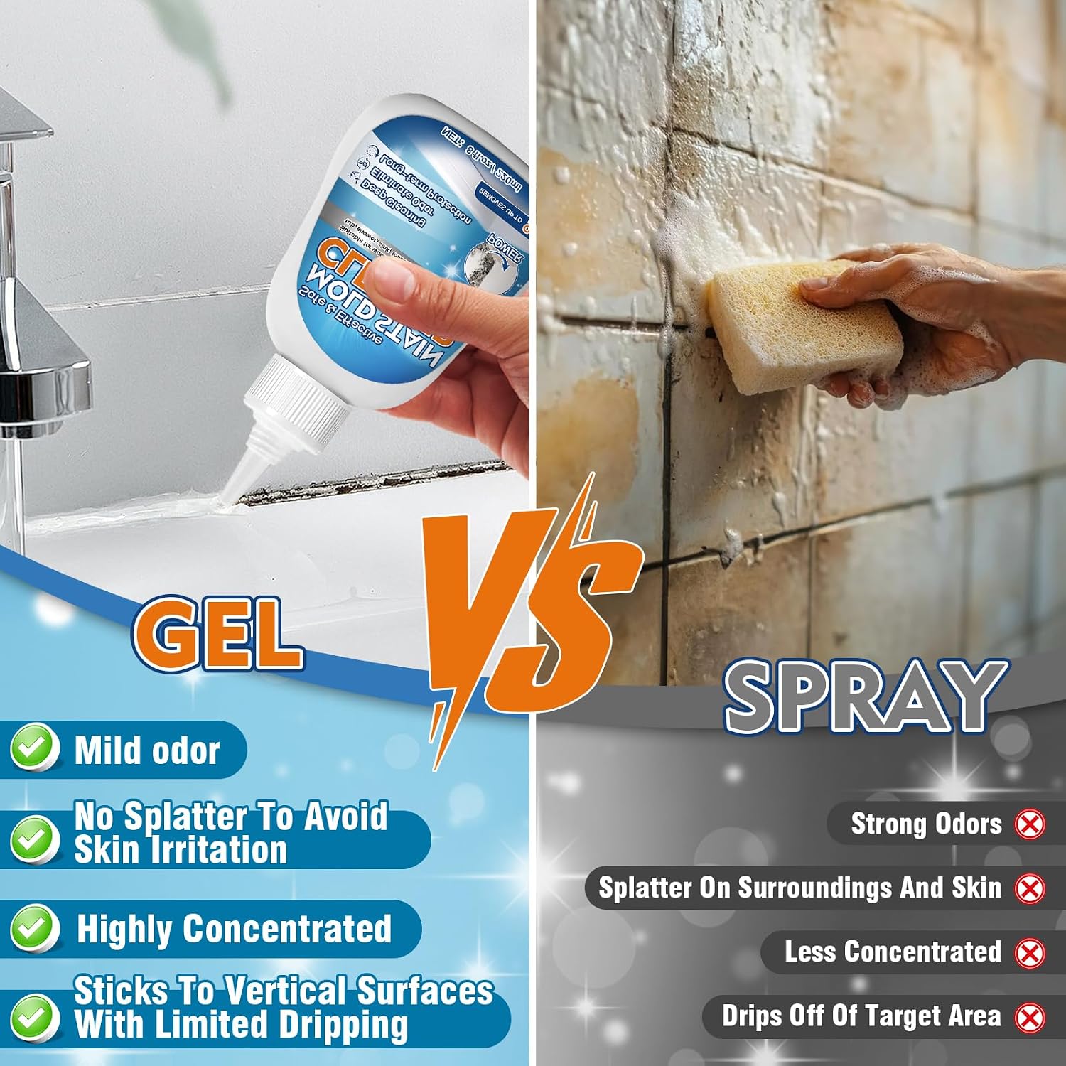 Thumbnail 6 de Vigorder Mold Stain Cleaner Gel, 8 fl oz for Seals, Grout & Caulk
