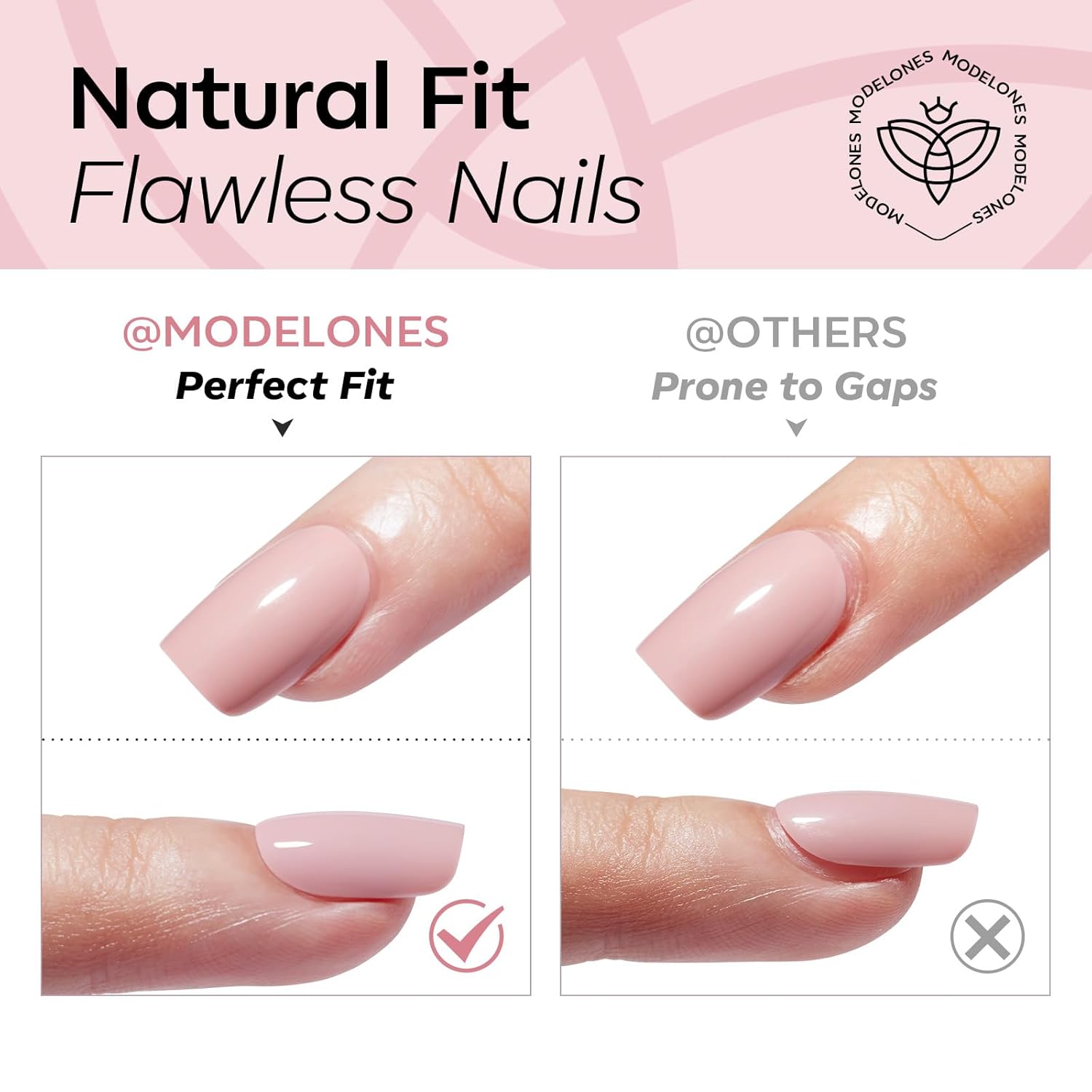 Thumbnail 4 de Modelones Pink Short Polka Dot Press-On Nails – 32-Piece ABS Kit with Glue, Tabs, File, Prep Pads