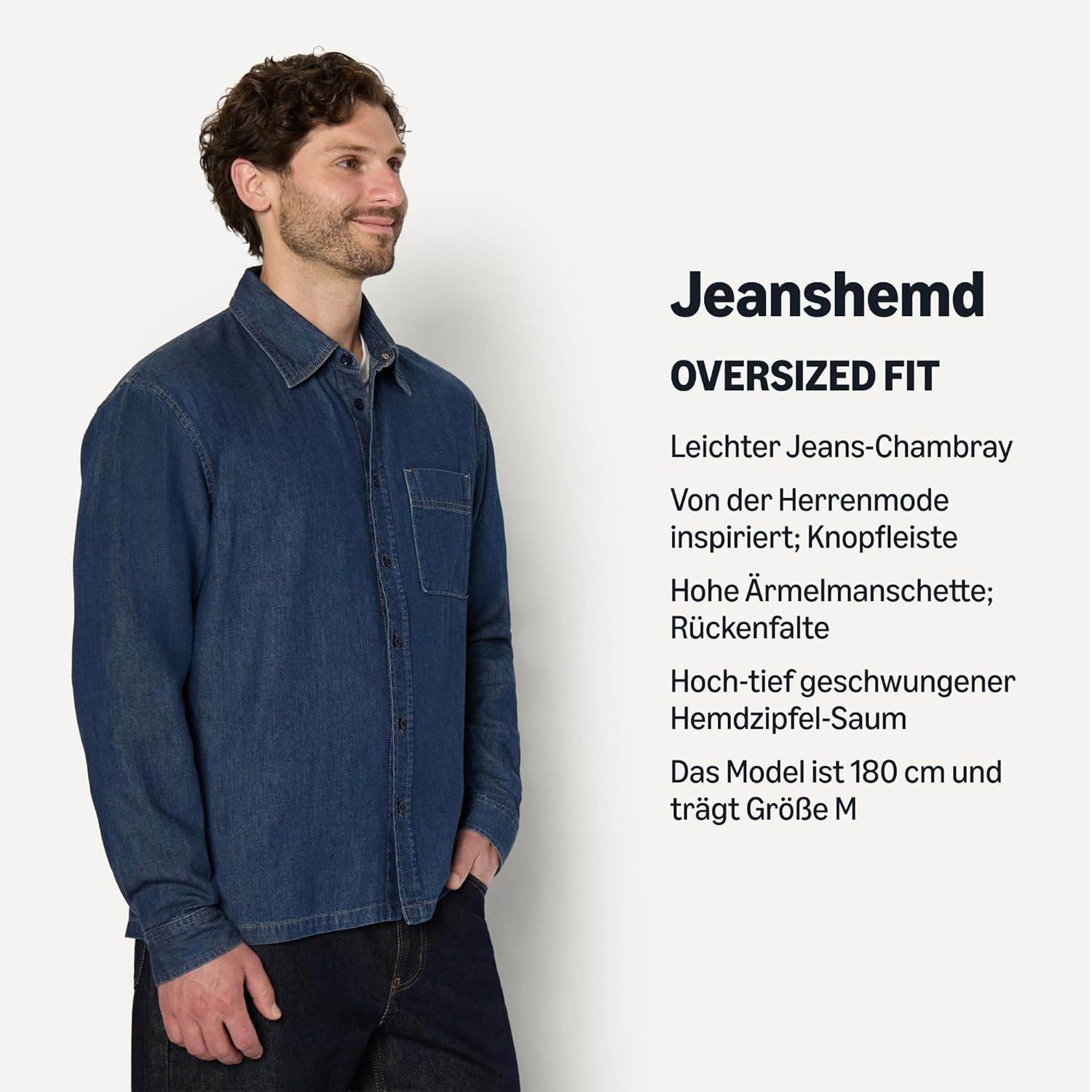 Thumbnail 3 de Amazon Essentials Herren Modernes Oversize-Button-Down-Jeanshemd