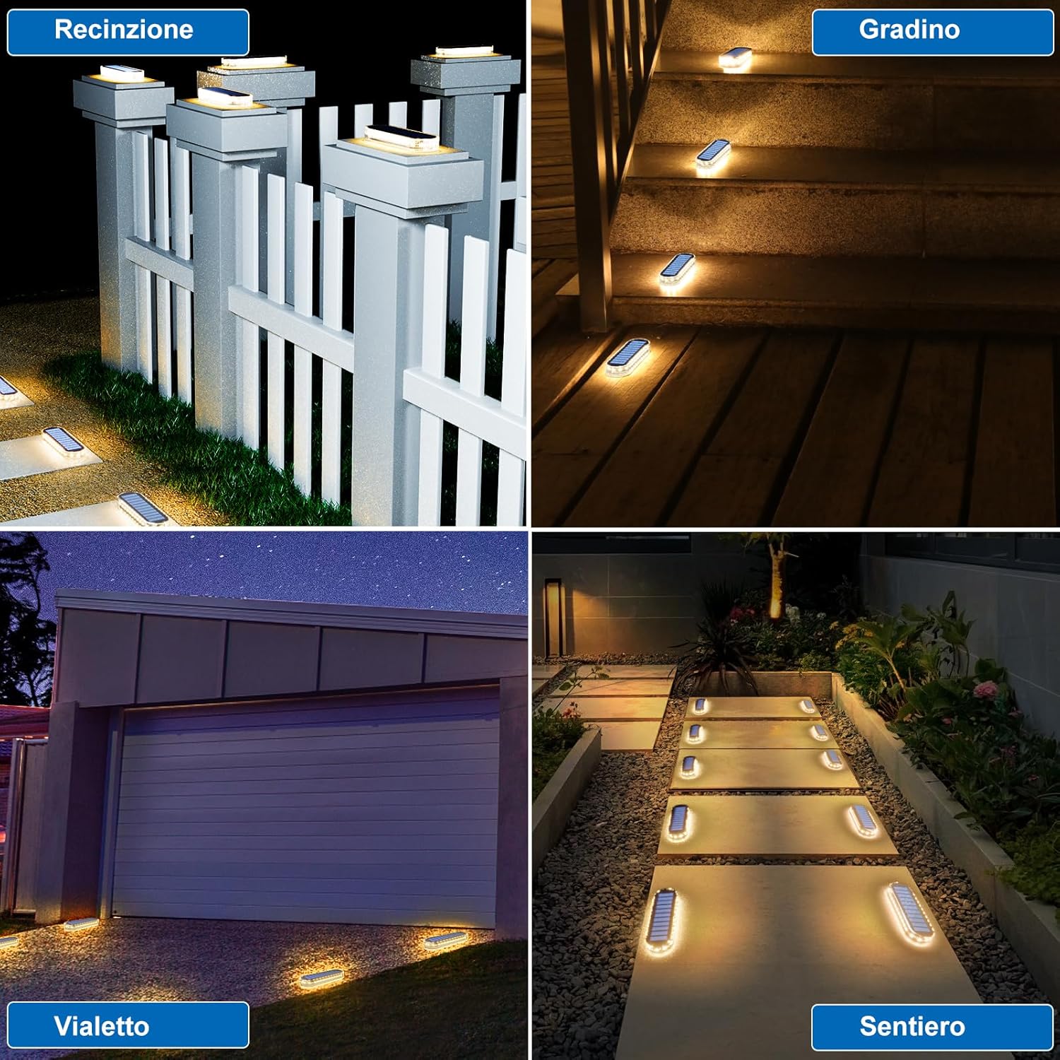 Thumbnail 6 de YiLaie Luci Solari da Giardino per Scala Bianca Calda 2700K, 6 pezzi (IP68)