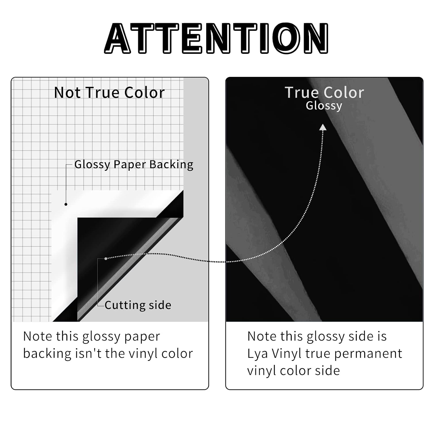 Detalle de Lya Vinyl Permanent Vinyl for Cricut (Black) – 12" x 4ft self-adhesive roll