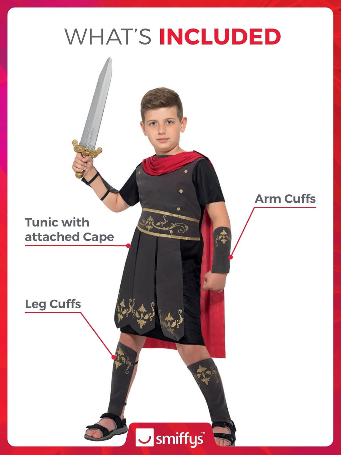Detalle 2 de Smiffys Costume soldato romano 7-9 anni 🎭