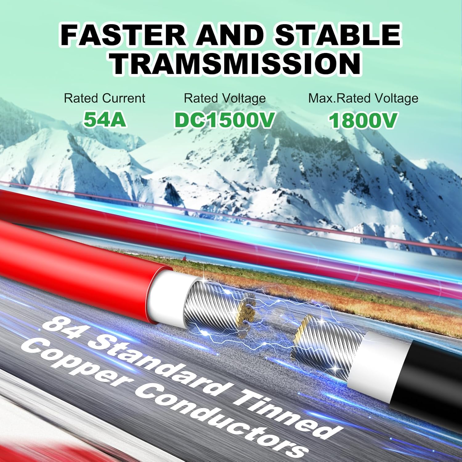 Detalle 2 de Vansdon H1Z2Z2-K 10 AWG Solar Cable, 30 ft, Tinned Copper, IP68
