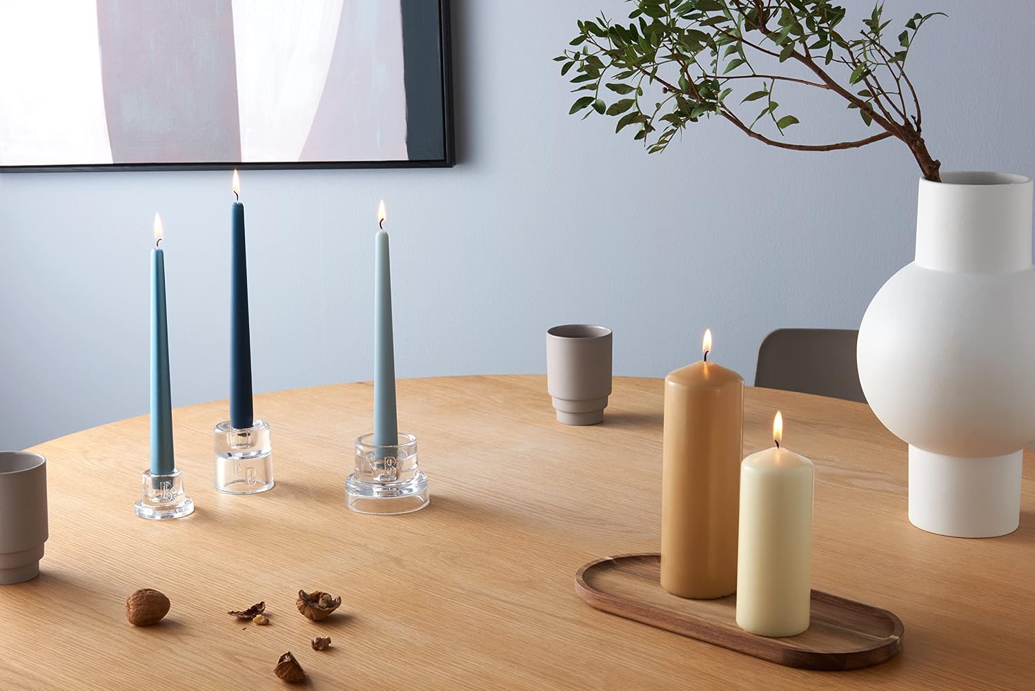 Detalle de Bolsius Tapered Dinner Candles White 10-pack 7.5h ⌛