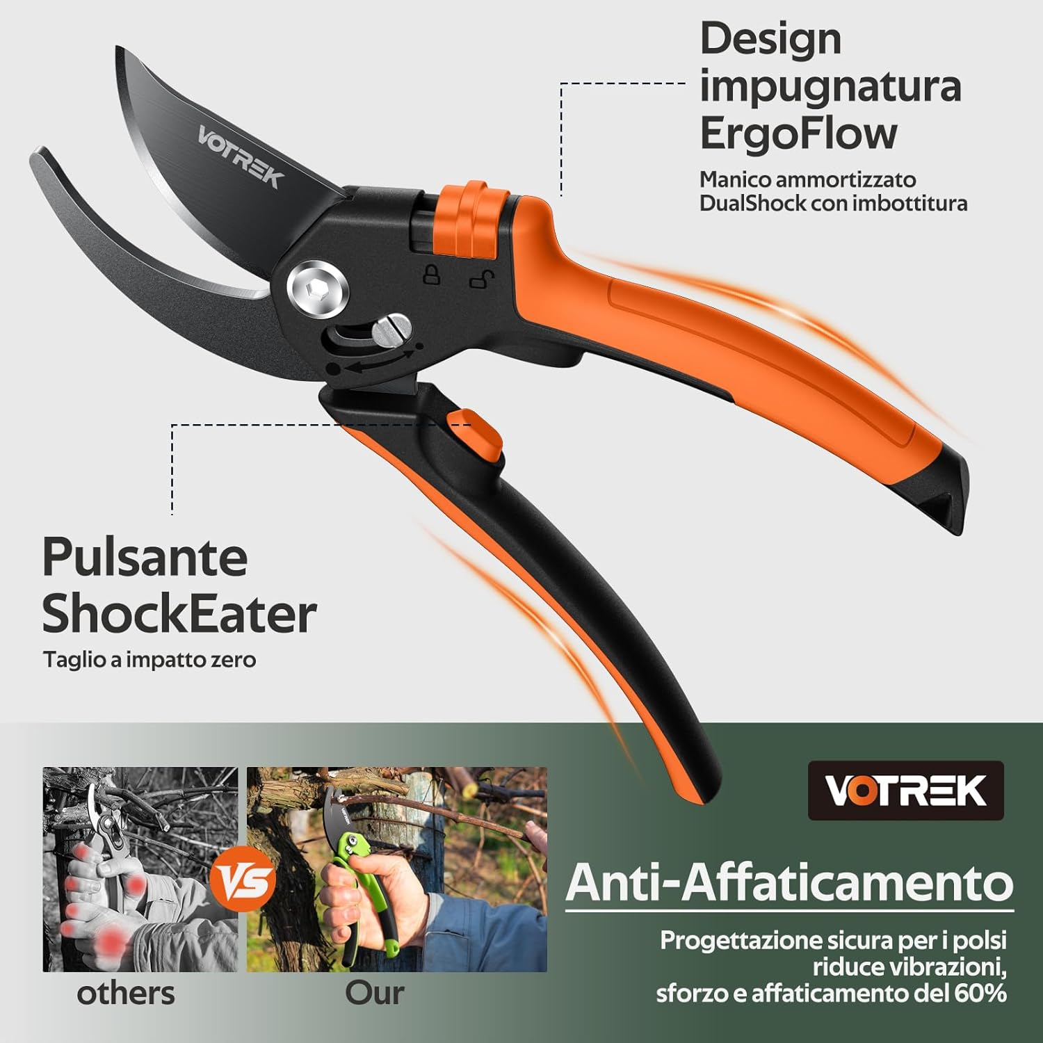 Thumbnail 4 de VOTREK VT-X850 cesoie potatura 21,5 cm