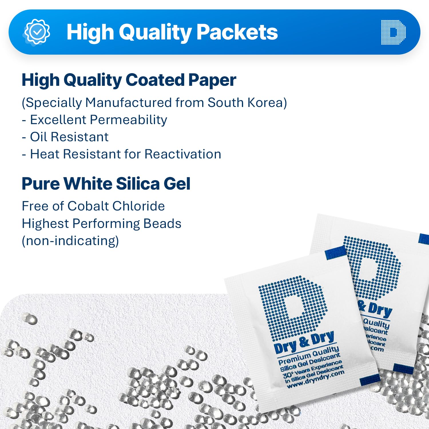 Detalle de Dry & Dry Silica Gel Packets 3 Gram