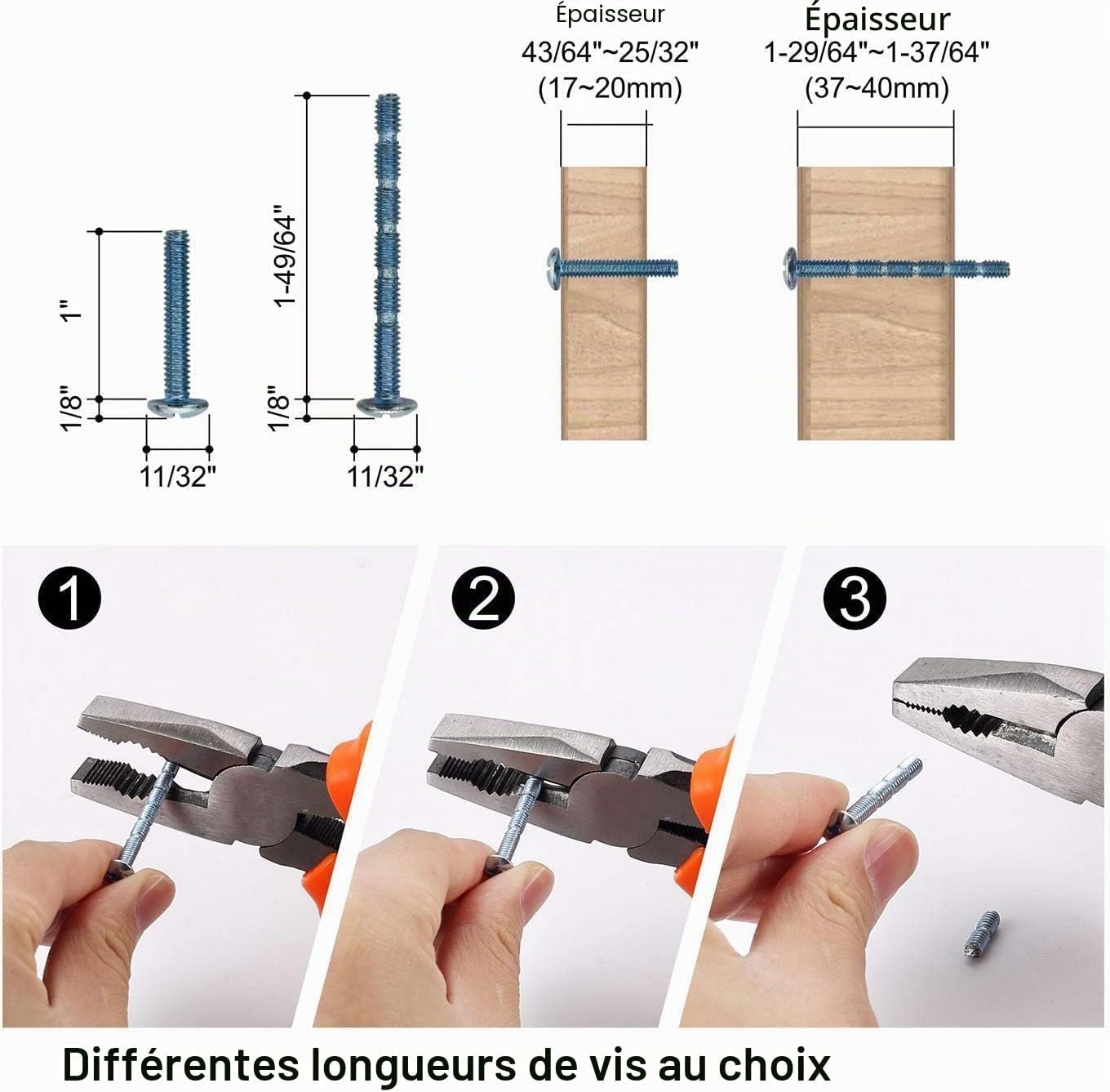 Thumbnail 6 de Amerdeco Lot de 10 boutons de meuble en nickel brossé – boutons d'armoire, tiroir et porte