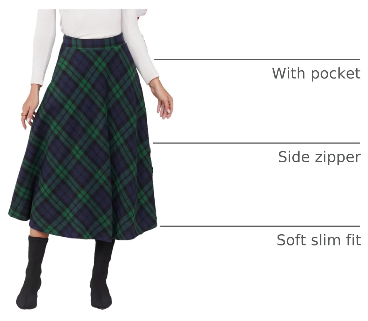 Detalle de IDEALSANXUN Women's Wool Skirt