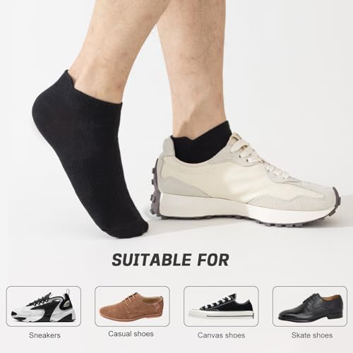 Thumbnail 6 de Niorasen Bamboo Trainer Socks for Men & Women – 6 Pairs, Low Cut, Black (UK 9-11)