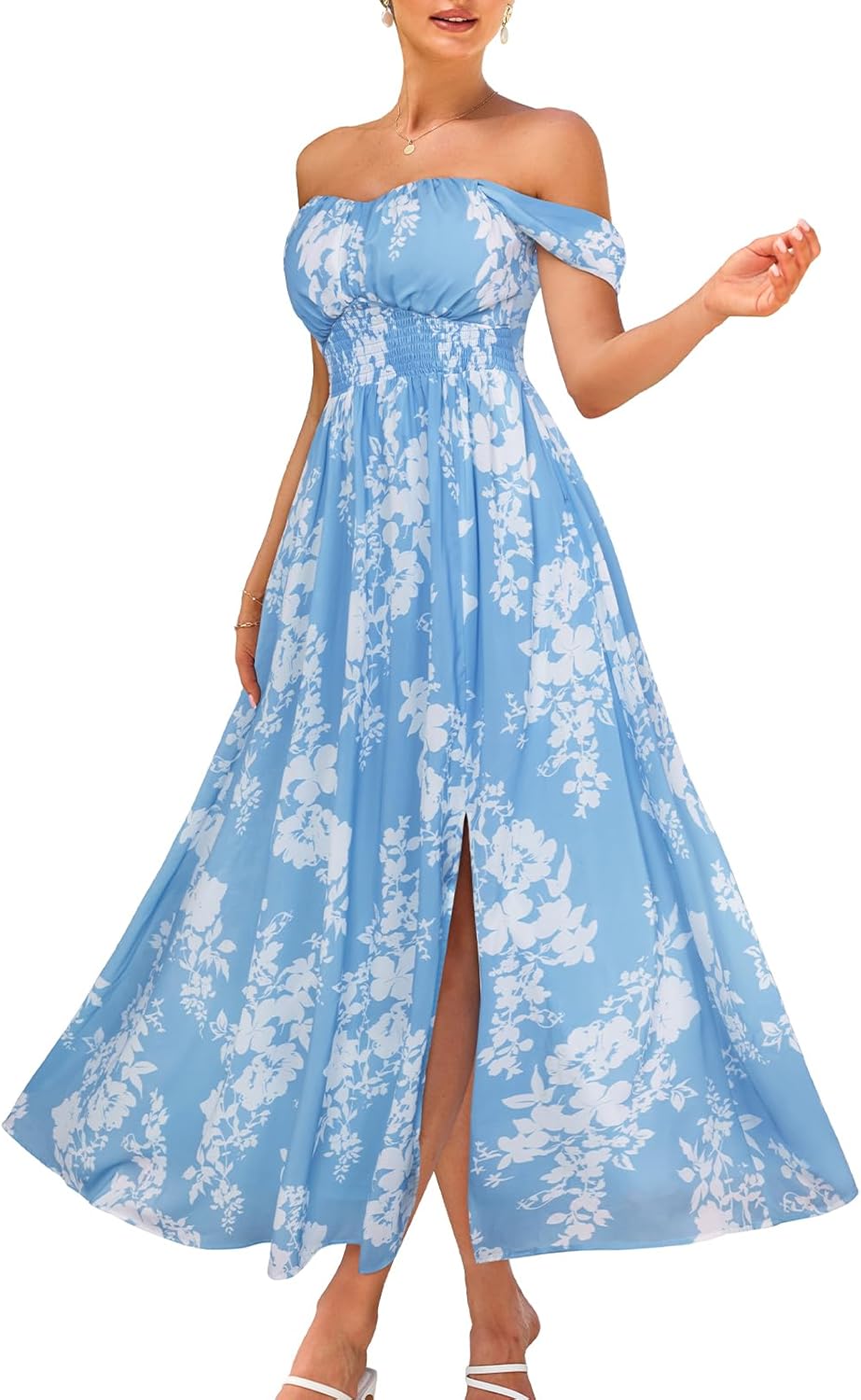 Thumbnail 5 de GRACE KARIN 2026 Women’s Floral Off-Shoulder Maxi Dress for Wedding Guests