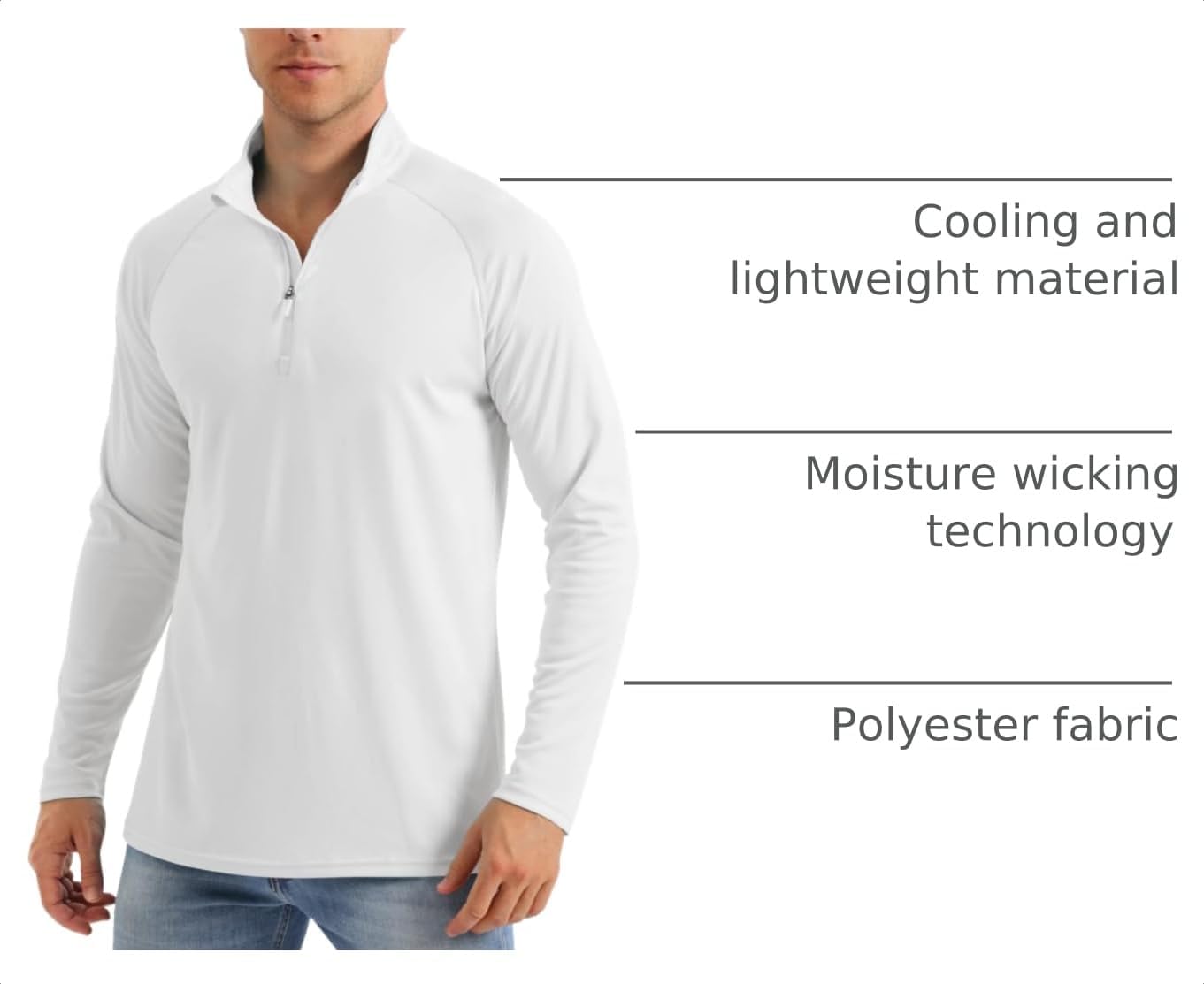 Thumbnail 3 de MAGCOMSEN Men's Long Sleeve Sun Shirt UPF 50+ with 1/4 Zip