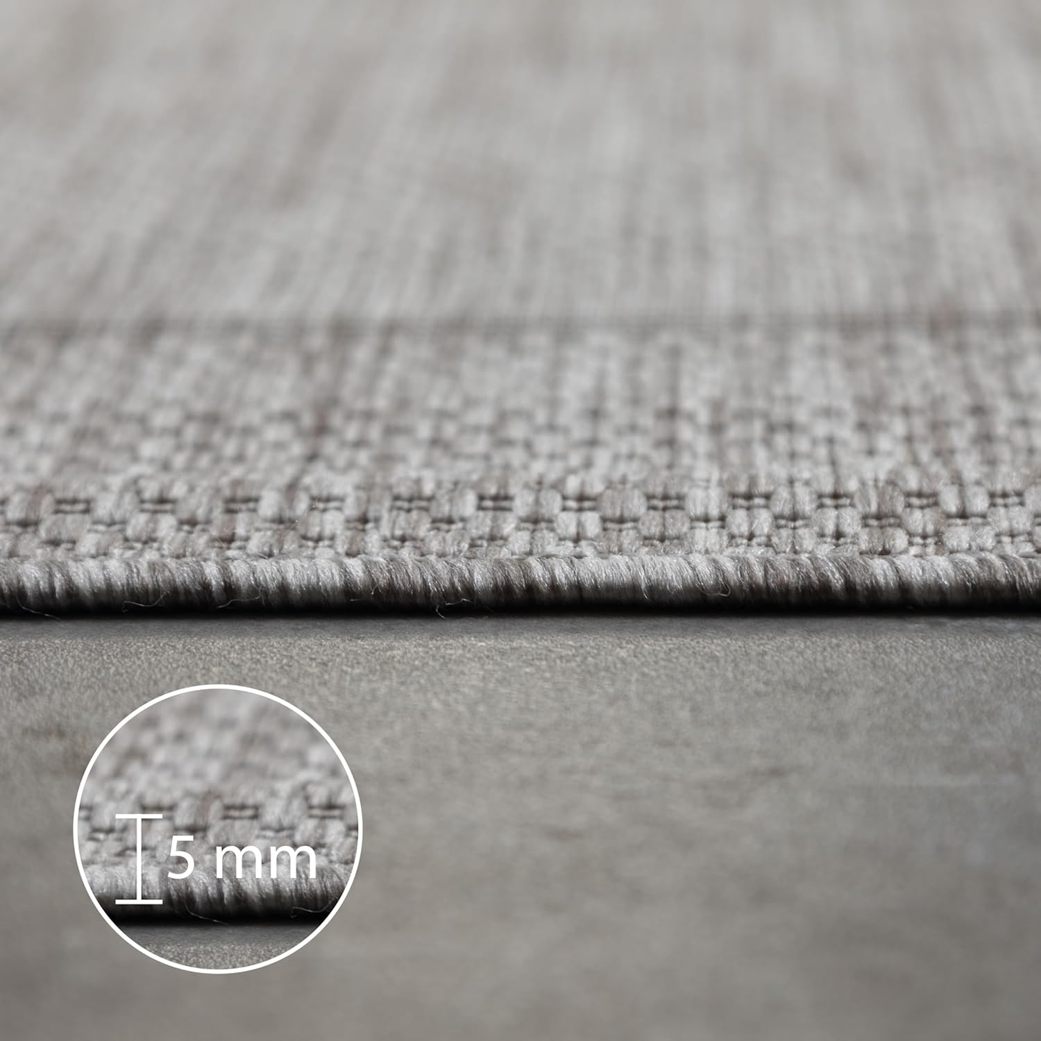 Thumbnail 3 de Outdoor Teppich Wetterfest Silber, 280 × 370 cm – Flachgewebe Sisal-Look für Terrasse, Balkon oder Küche