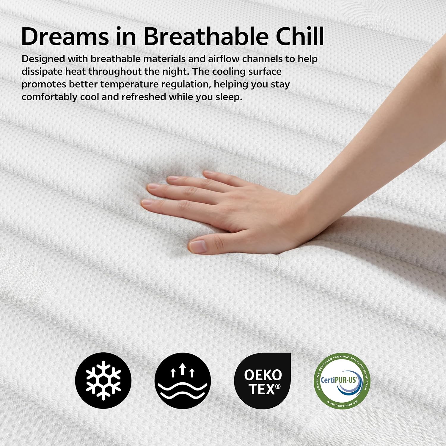 Detalle 2 de PETONOBARA LB12QU-CAJY Queen Hybrid Mattress, 12-Inch Firm Memory Foam