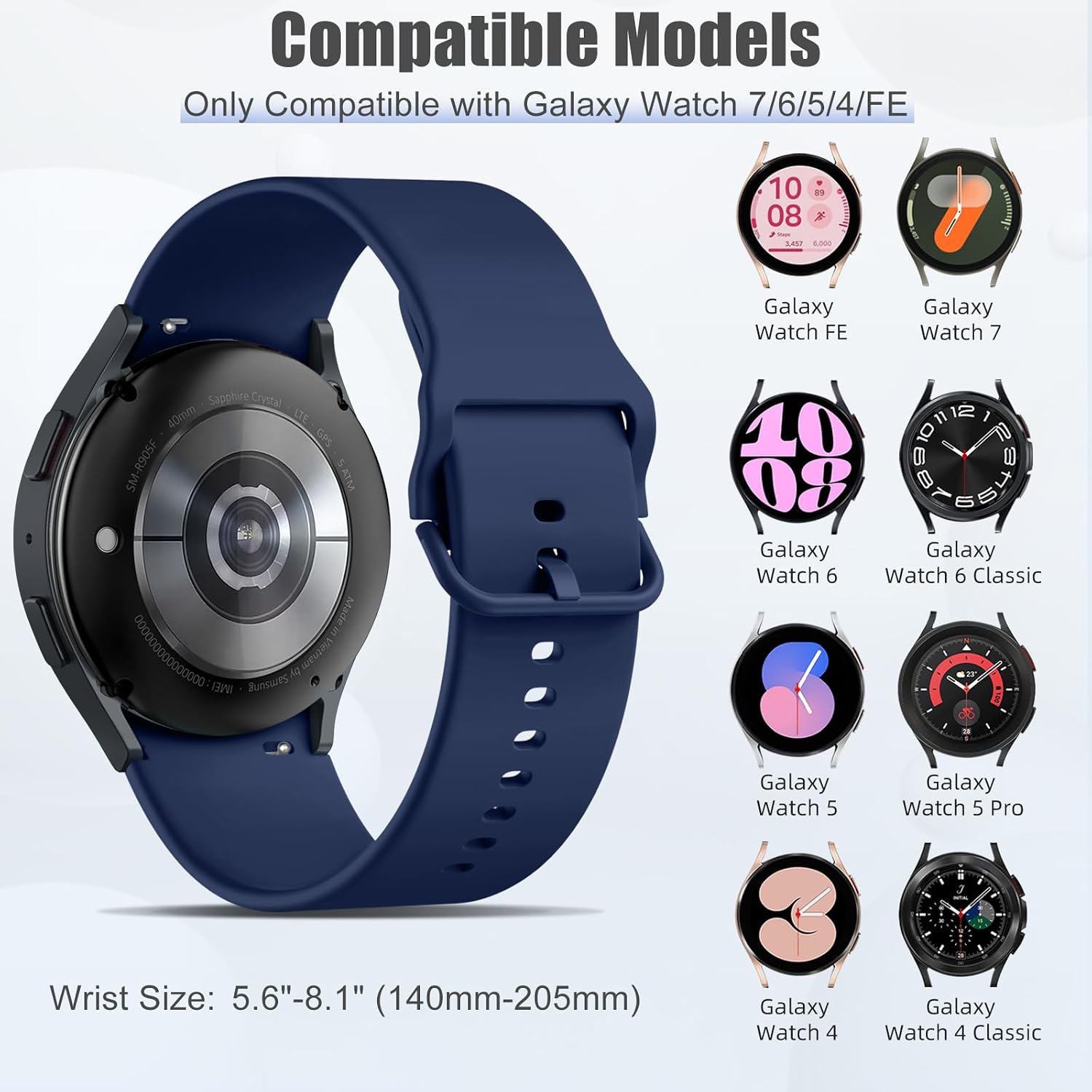 Thumbnail 3 de Mastten Compatible Galaxy Watch Strap 44mm Indigo