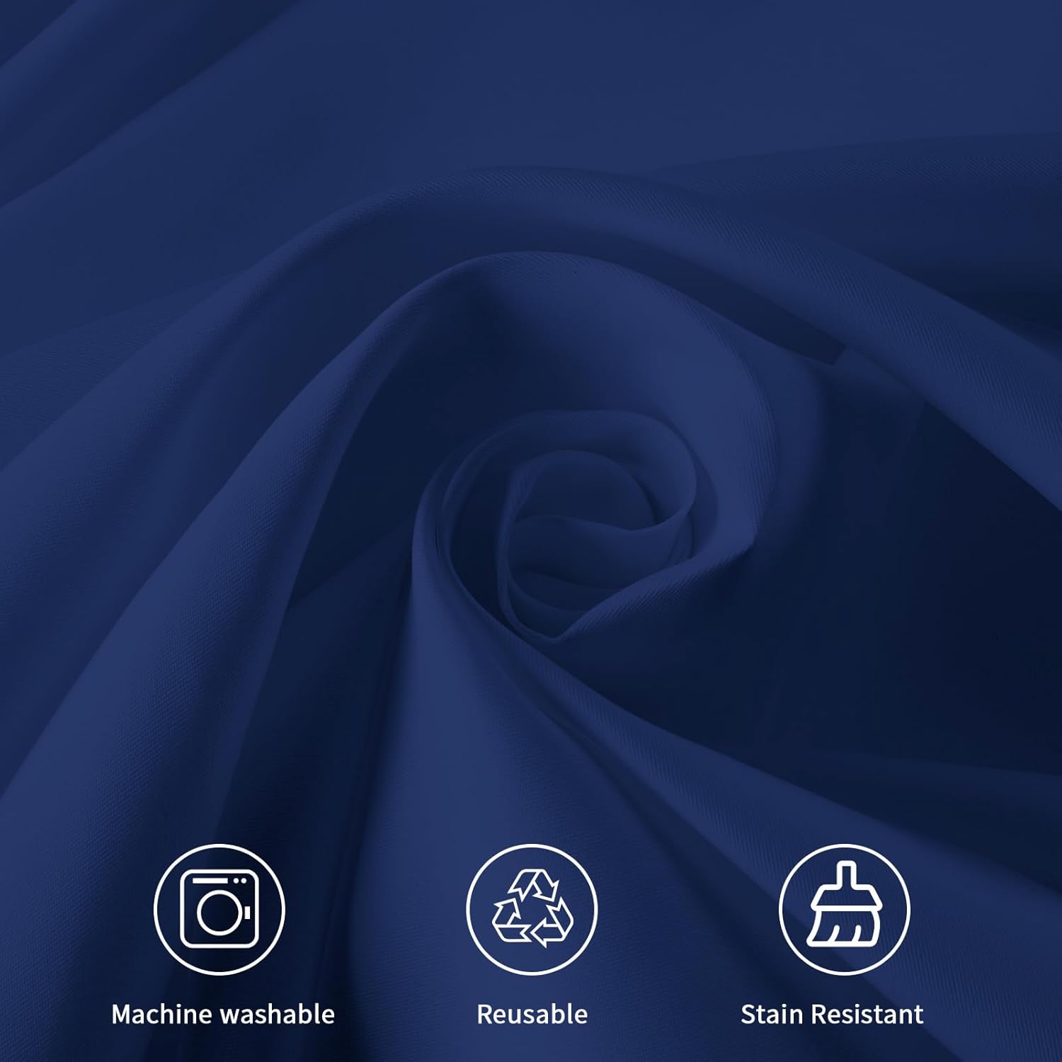 Thumbnail 4 de Fixwal 120 Inch Navy Blue Round Tablecloth, 6 Pack