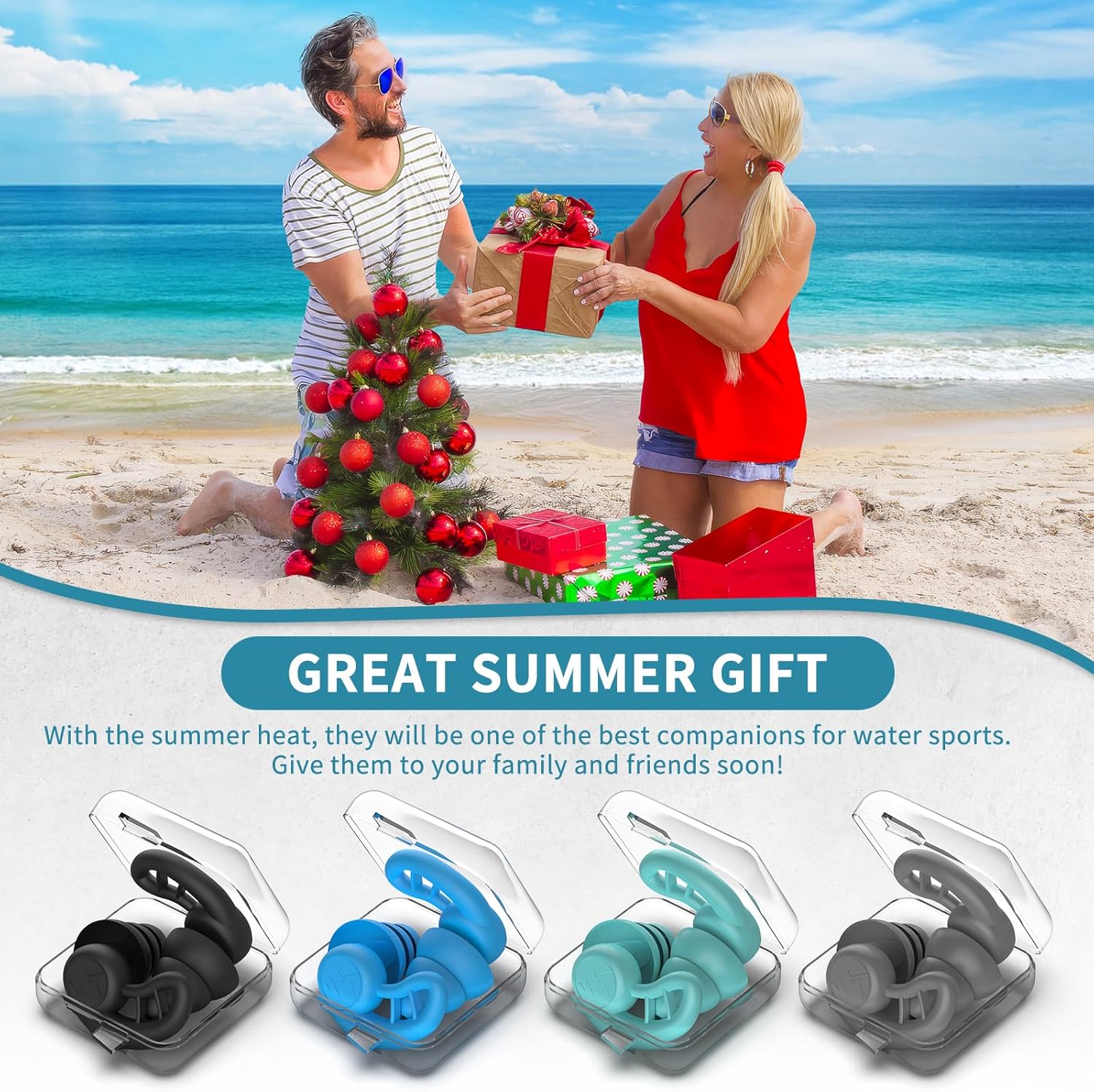 Detalle 2 de Swimming earplugs for adults, 4 pairs