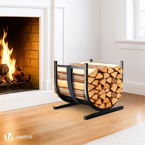 Detalle de VOUNOT Portalegna da Interno a Forma di U con Cinghia di Sicurezza – 41x37x39,5 cm, Nero