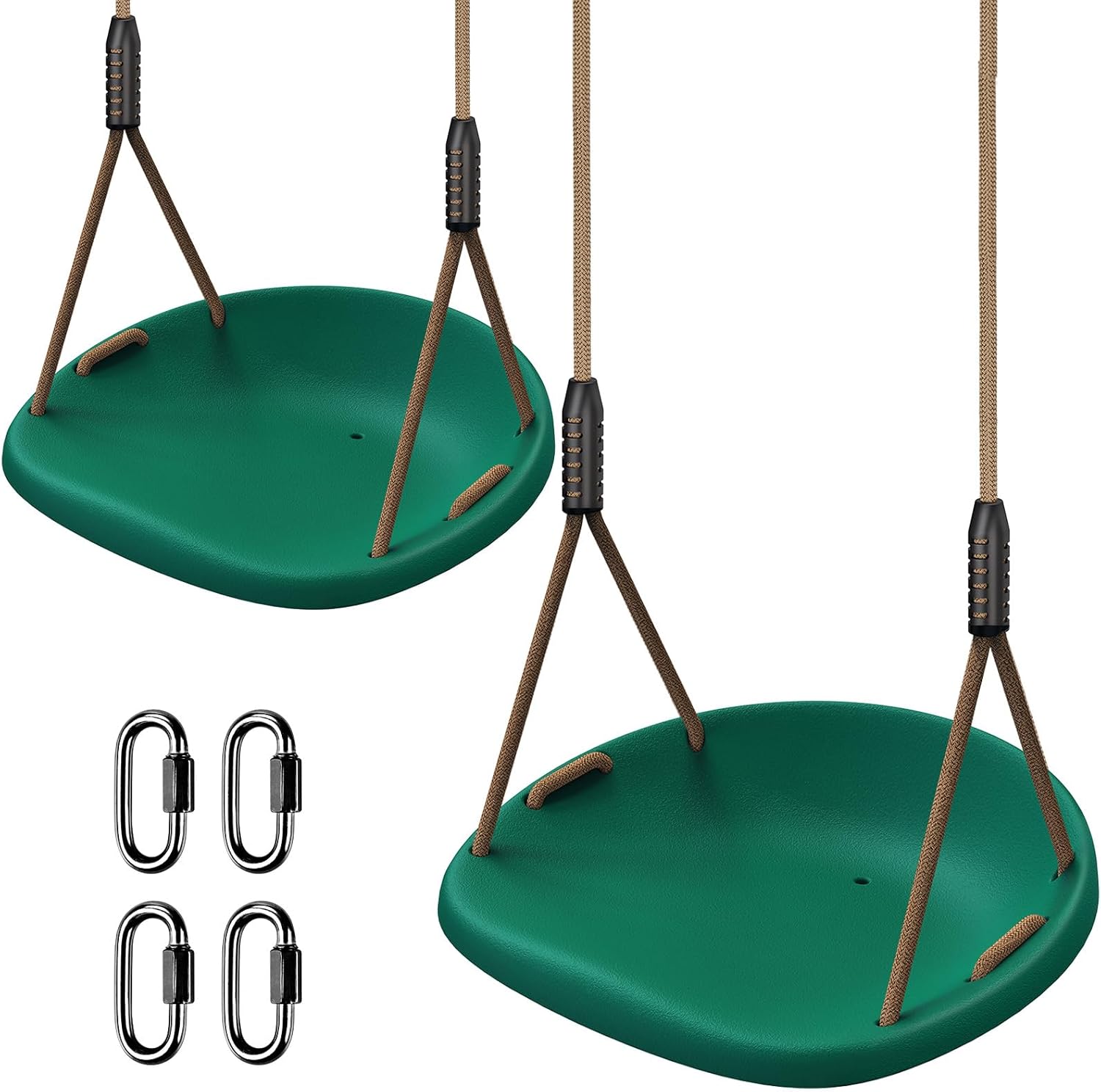 Thumbnail 6 de BeneLabe 2pcs Balançoire Extérieur avec Siège au format “hanche” – corde 130–200 cm, 113 kg, mousquetons inclus