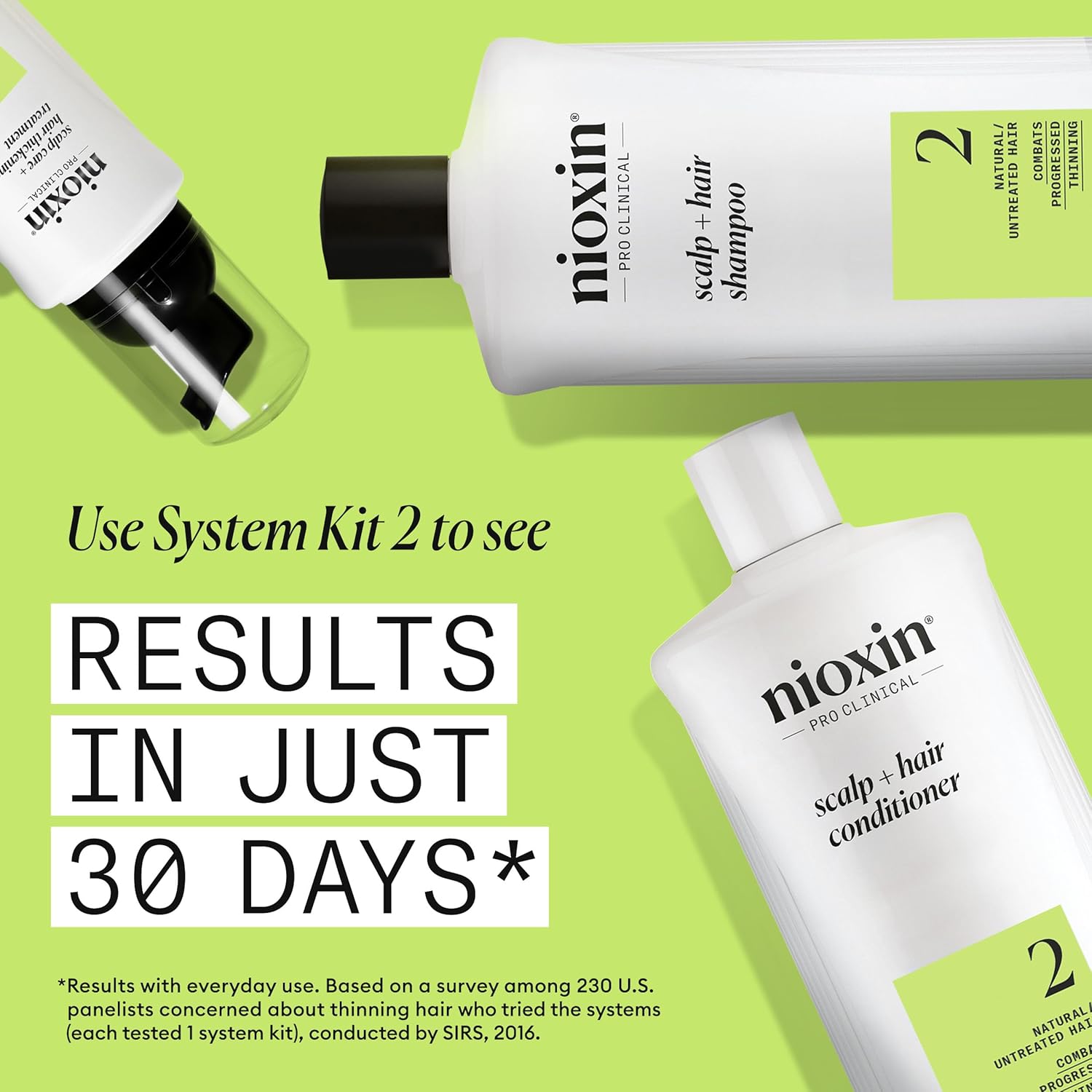 Thumbnail 1 de Nioxin System 2 Hair Thickening System (Shampoo, Conditioner & Serum) for progressed thinning