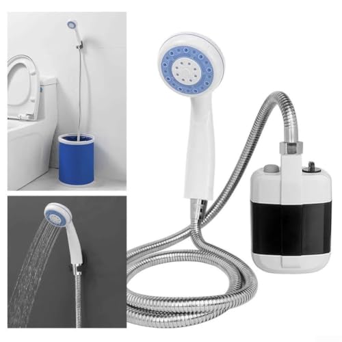 Detalle de Minflora Camping Dusche: Tragbare USB-Dusche mit Saugnapf, 4,5 l/min – ideal für Outdoor, Camping und Haustierpflege