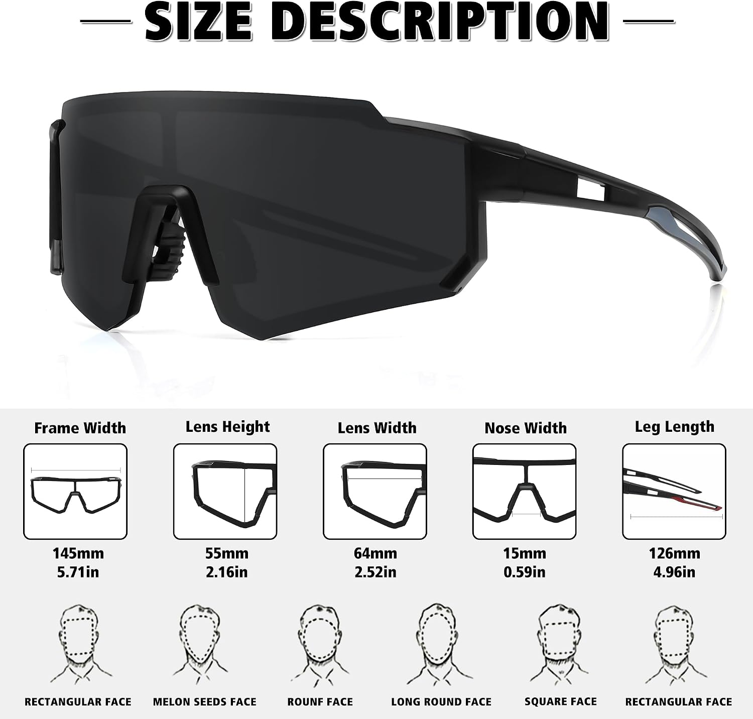 Detalle de STORYCOAST Polarized Sports Sunglasses with UV400 Protection and Lightweight Frame
