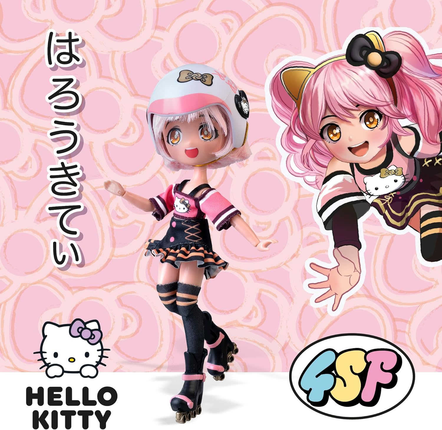 Thumbnail 4 de Hello Kitty 4SF Golden Diva Roller – poupée japonaise patineuse articulée de 19,5 cm avec accessoires