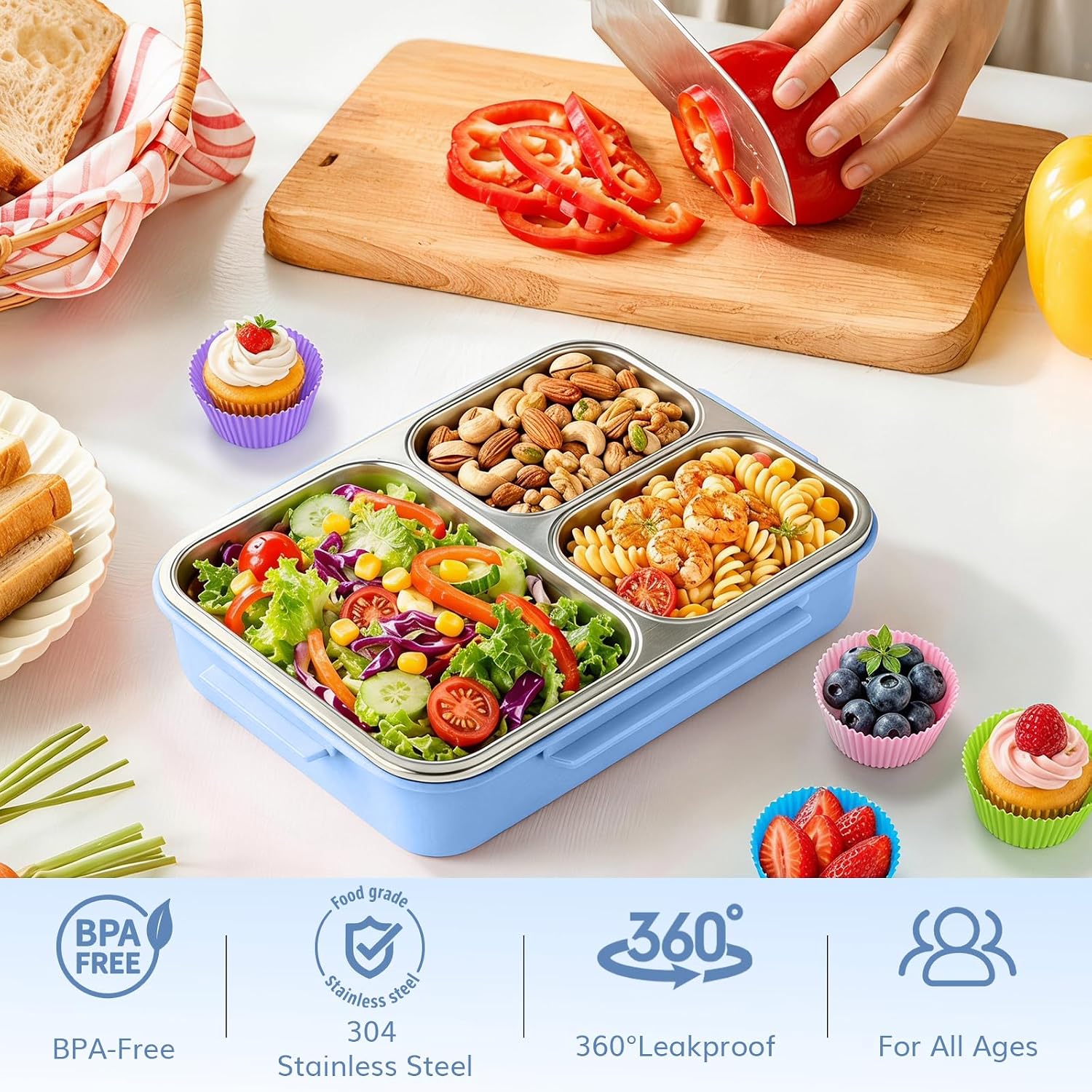 Detalle de KHOXU Stainless Steel Lunch Box 28 oz