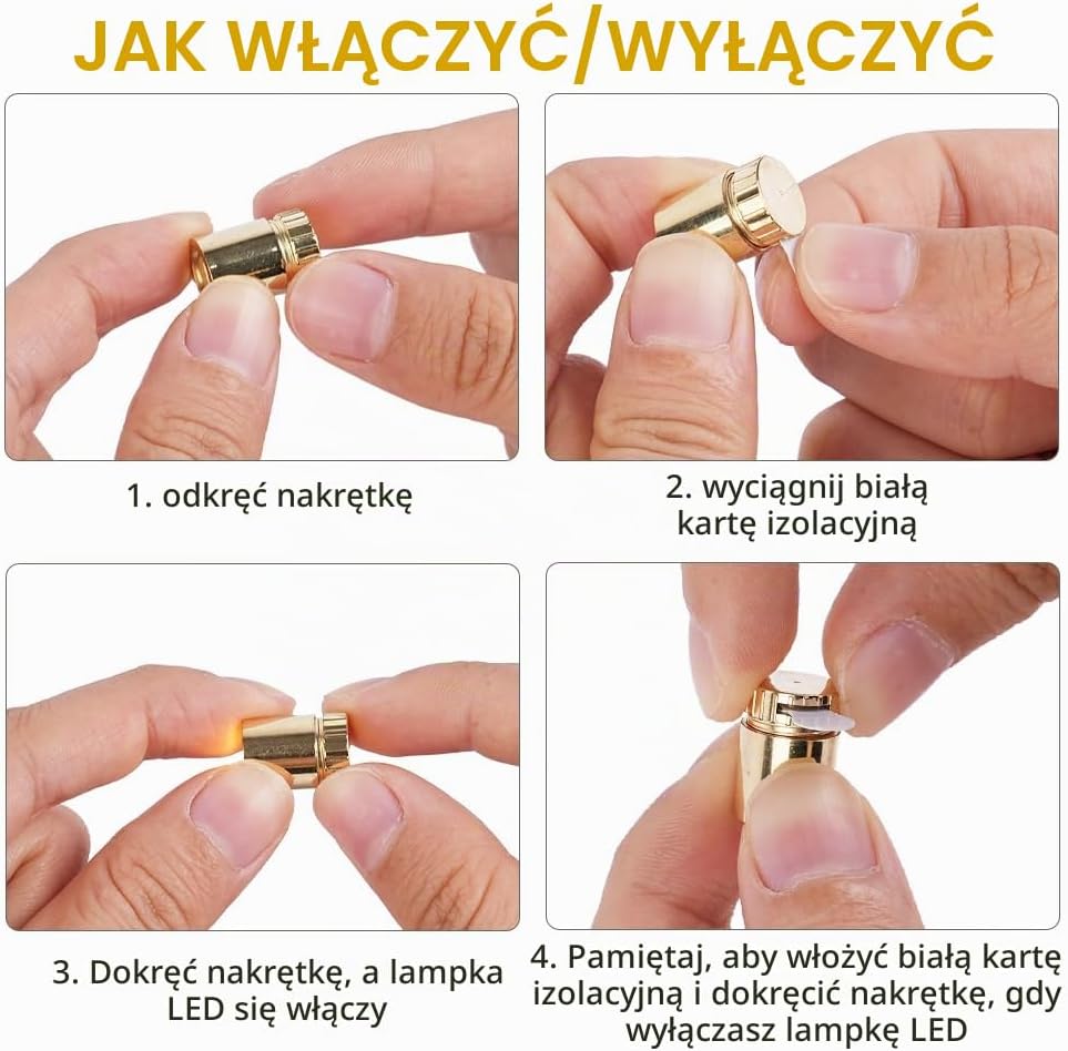 Detalle 2 de AUAUY mini lampki LED, 22 szt., 1,5 × 1 cm do rękodzieła i dekoracji