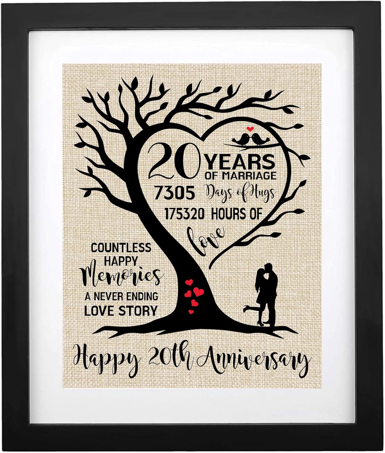 Thumbnail 5 de Wedding anniversary burlap print, BLACK-45Y