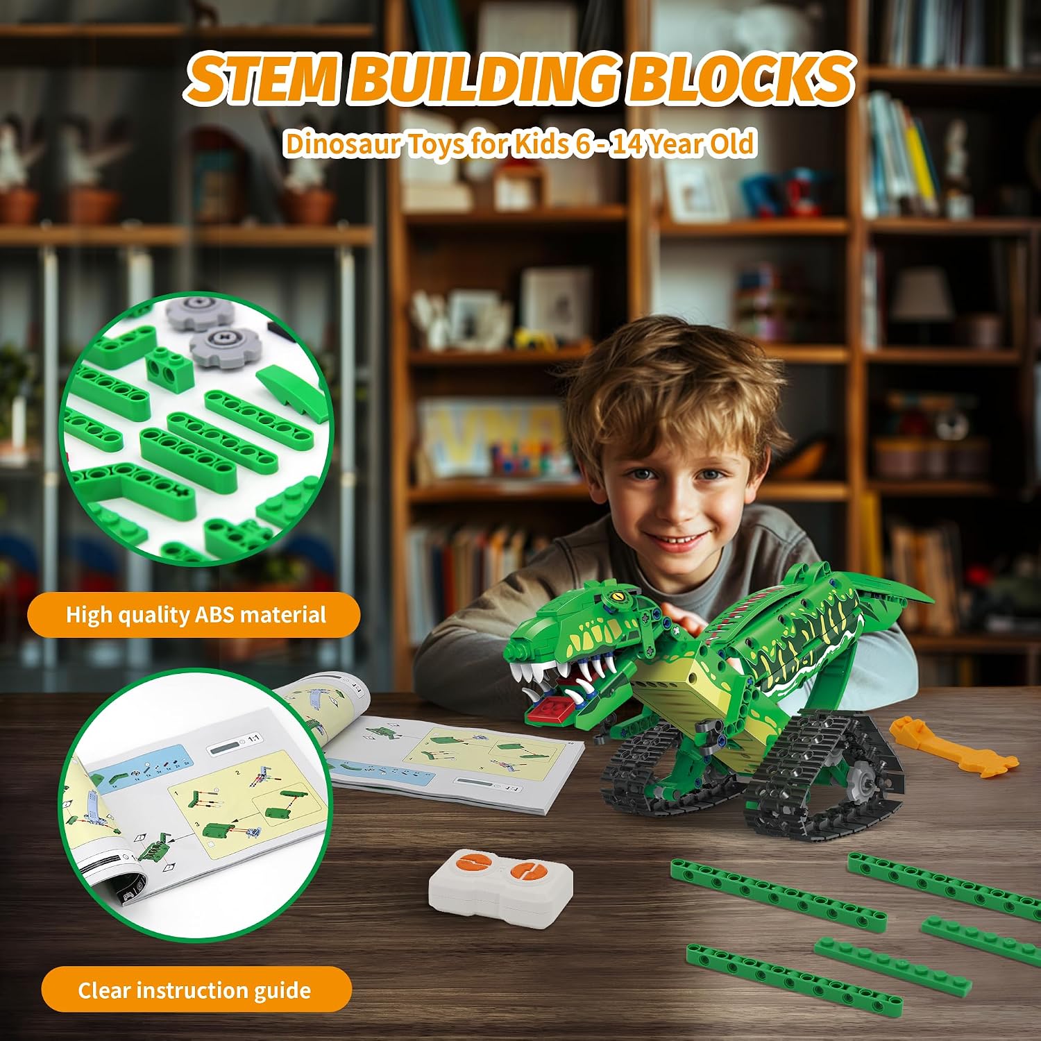 Detalle de AKWME Set Robot Dinosauro 5 in 1 – Robotica STEM per bambini 6–12 anni con app e telecomando