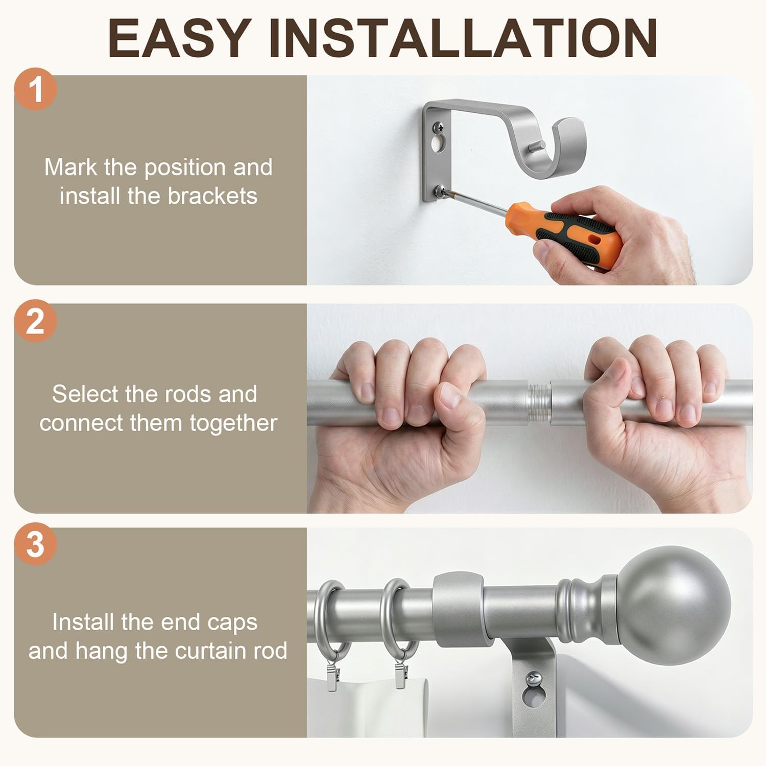 Thumbnail 6 de Immiehh Curtain Rod, 1-Inch Diameter