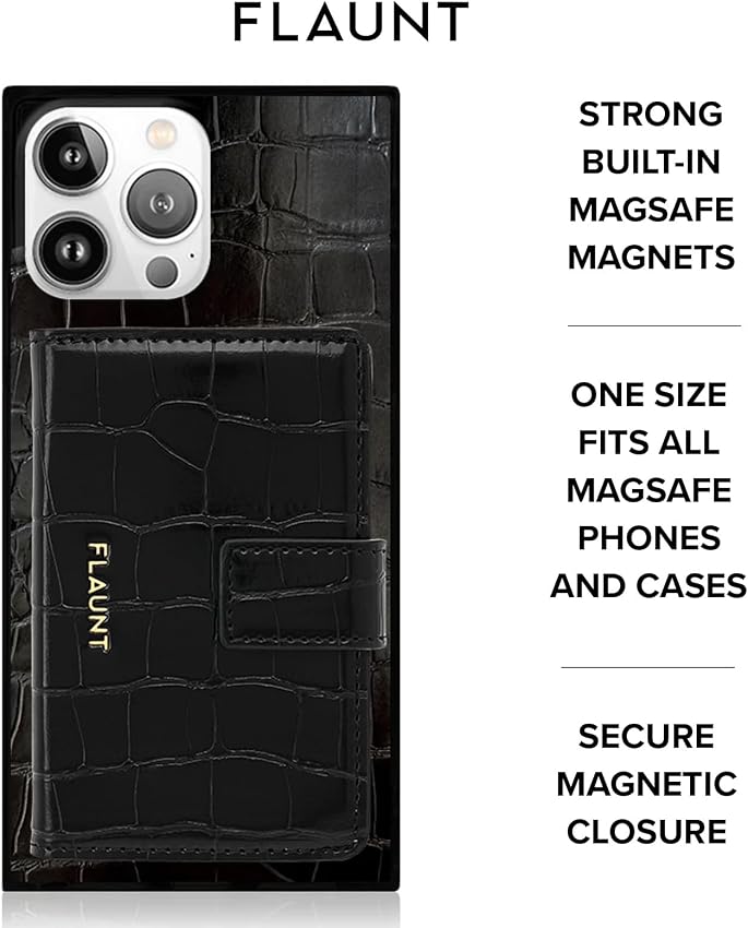 Thumbnail 4 de FLAUNT MagSafe Phone Wallet Crocodile Faux Leather