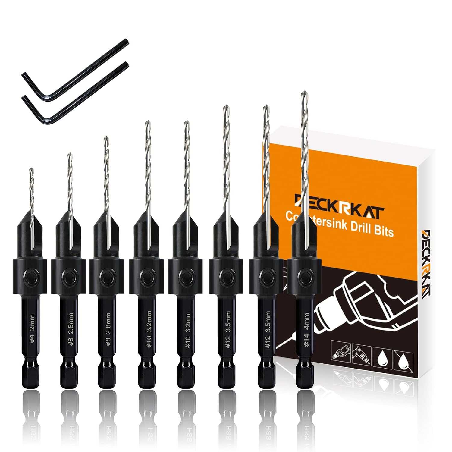 Detalle de Woodworking Countersink Drill Bits Set 8 Pack