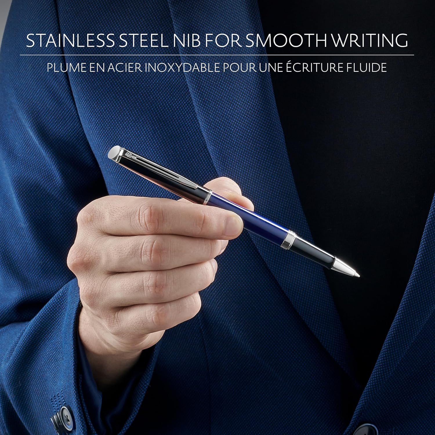 Thumbnail 3 de Waterman Hémisphère Stylo roller noir/laque bleue ⌚