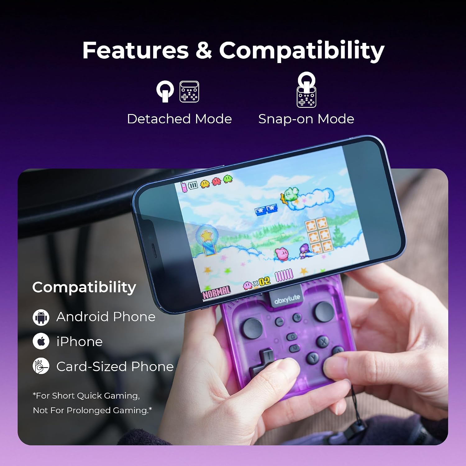 Thumbnail 2 de abxylute M4 Snap-On Mobile Gaming Controller for Android & iPhone