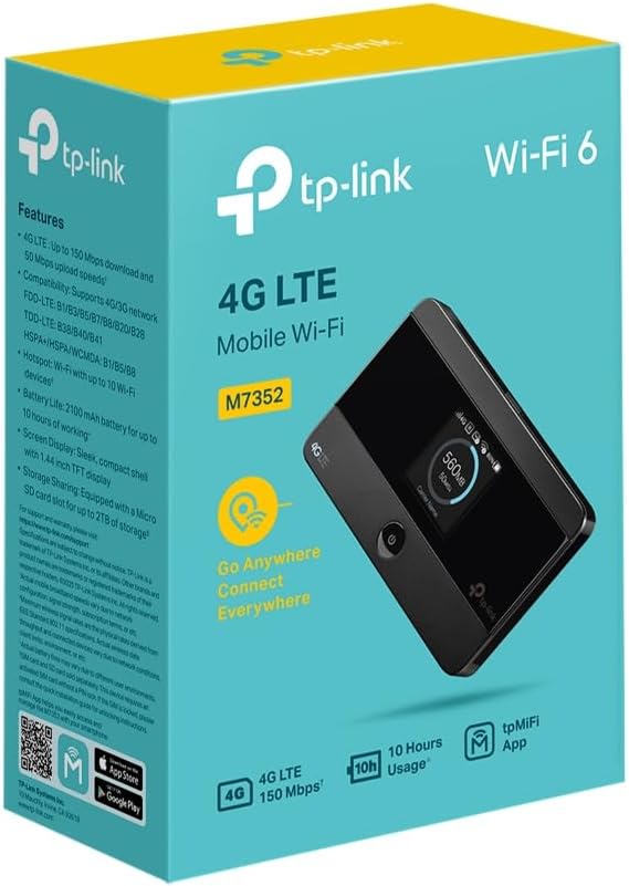 Thumbnail 6 de TP-Link M7352 Mobiler 4G-LTE-WLAN-Router mit Wi‑Fi 6, bis zu 150 Mbit/s, LCD-Display & 2100-mAh-Akku
