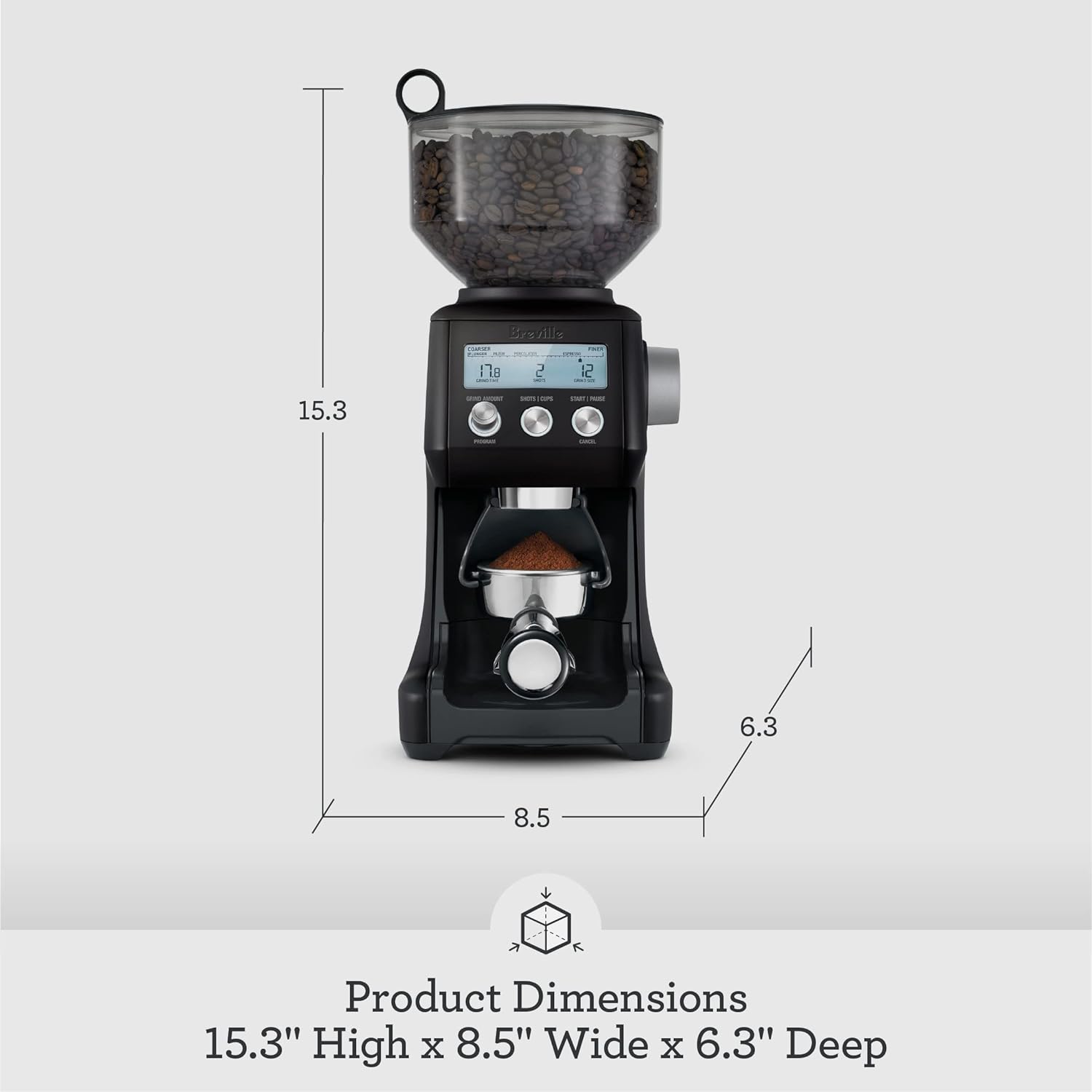 Detalle 2 de Breville conical burr coffee grinder, 60 settings
