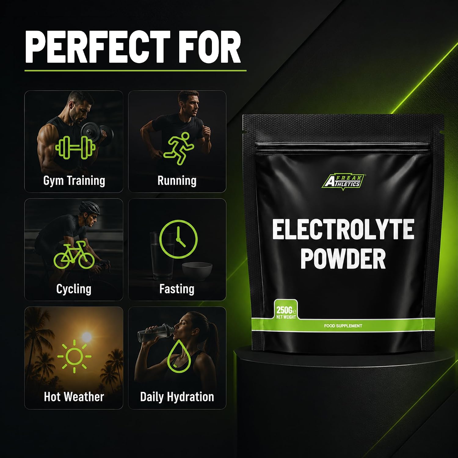 Thumbnail 5 de Freak Athletics Electrolytes Powder 250g – Unflavoured, 250 Servings
