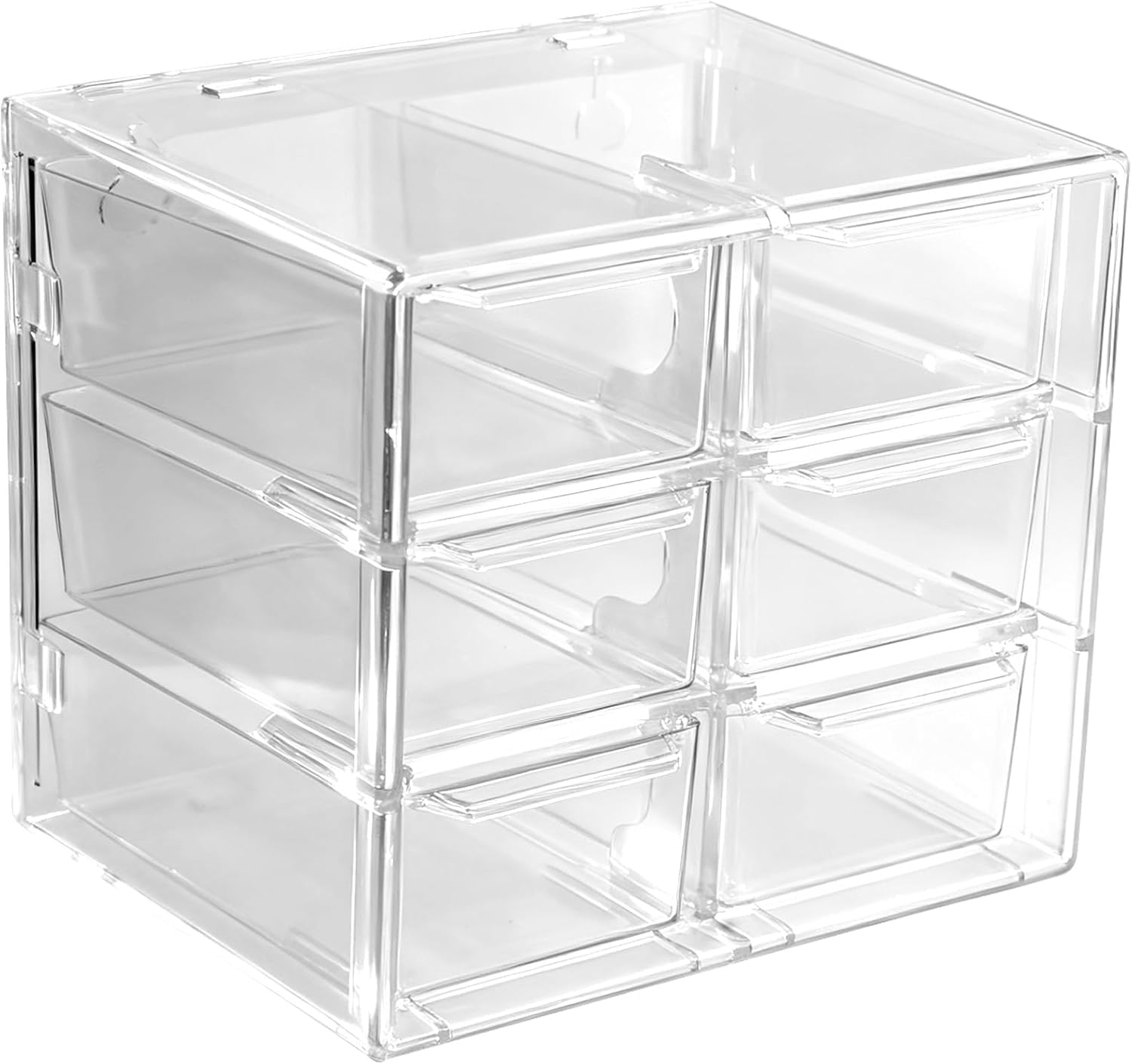 Detalle de LINLINOI 6CT bureau-organizer met 6 lades, transparante lades en stapelbaar