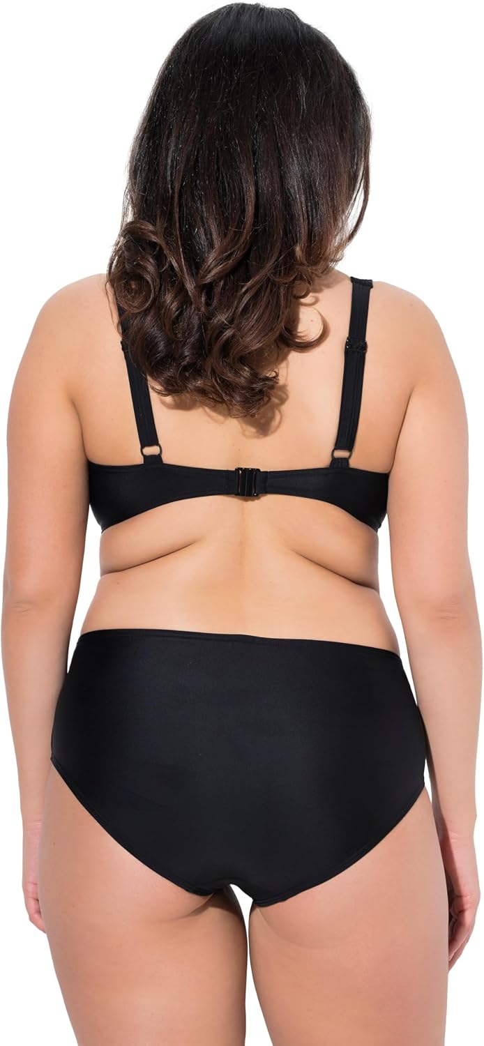Detalle 2 de Ulla Popken Sophia: Costume da Bagno One Piece Donna con Taglie Forti e Accento di Colore