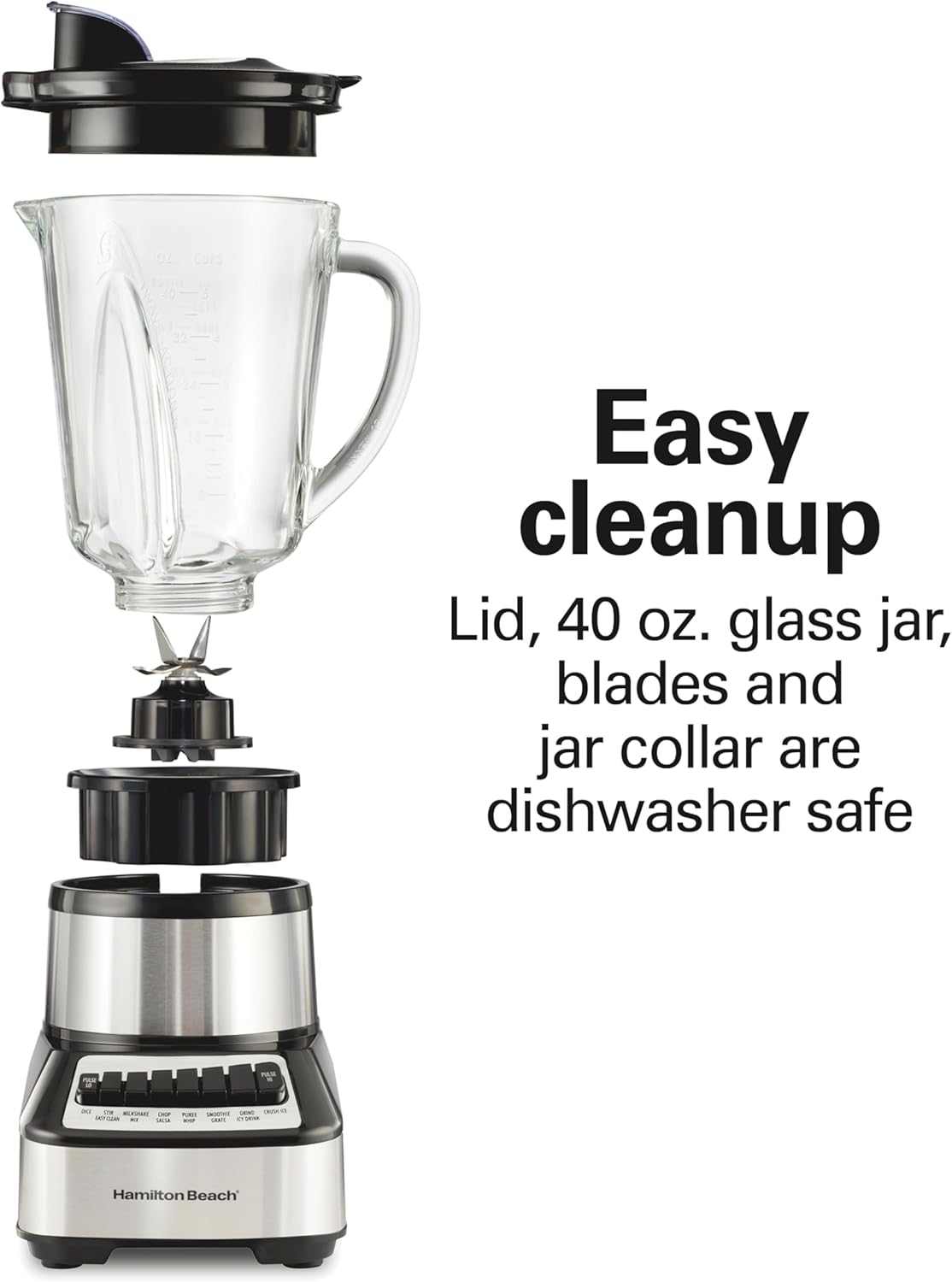 Thumbnail 5 de Hamilton Beach Wave Crusher Blender (54221) – 700-Watt, 40-oz Glass Jar, 14 Functions