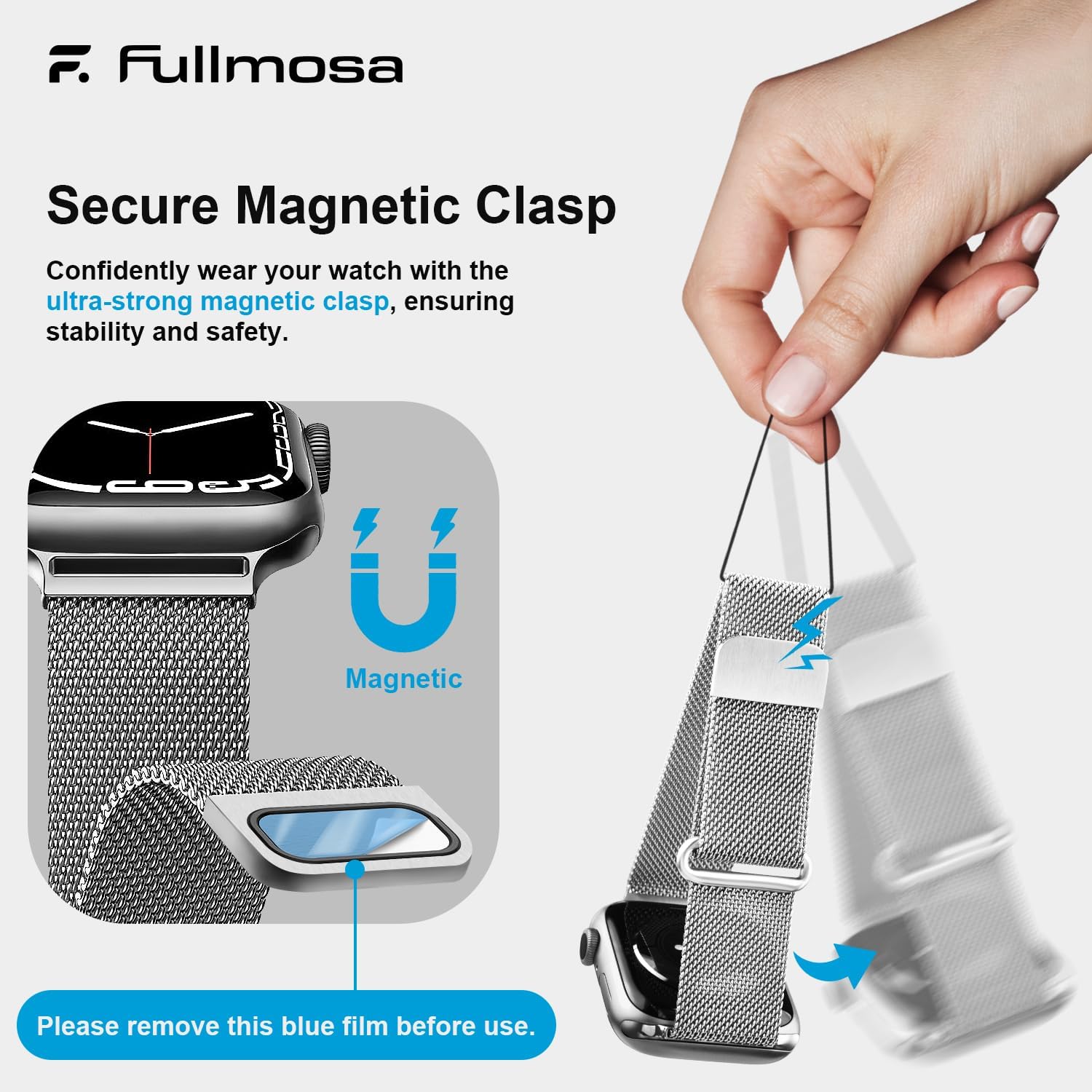 Thumbnail 5 de Fullmosa Stainless Steel Milanese Loop Apple Watch Band (Compatible 49mm–38mm)