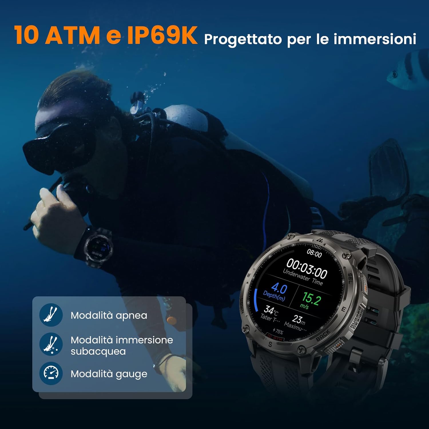 Thumbnail 3 de KOSPET Tank T4 Smartwatch Uomo 50 giorni di batteria