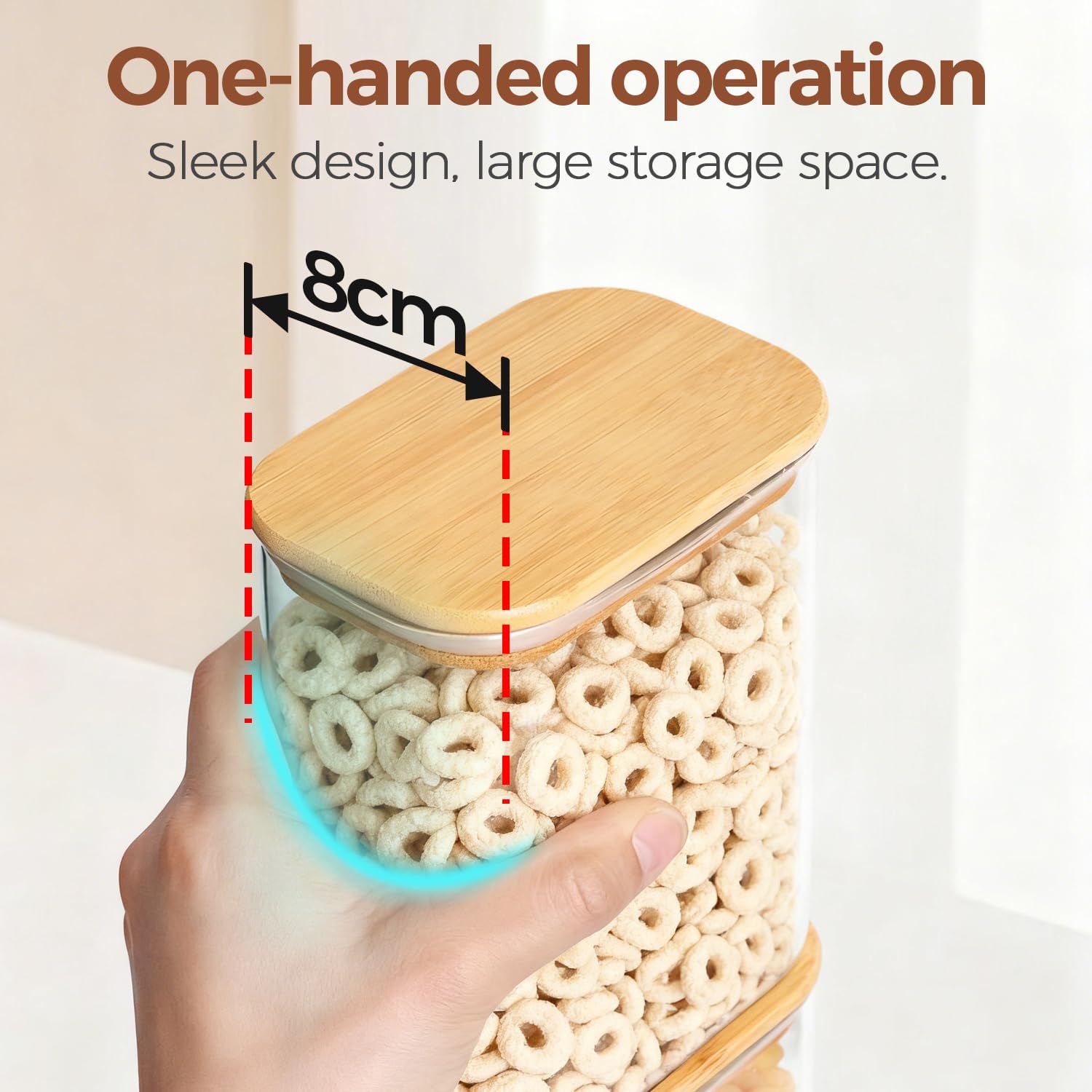 Thumbnail 4 de ComSaf 2.1 L Glass Storage Jars, 3 Pack with Bamboo Lids