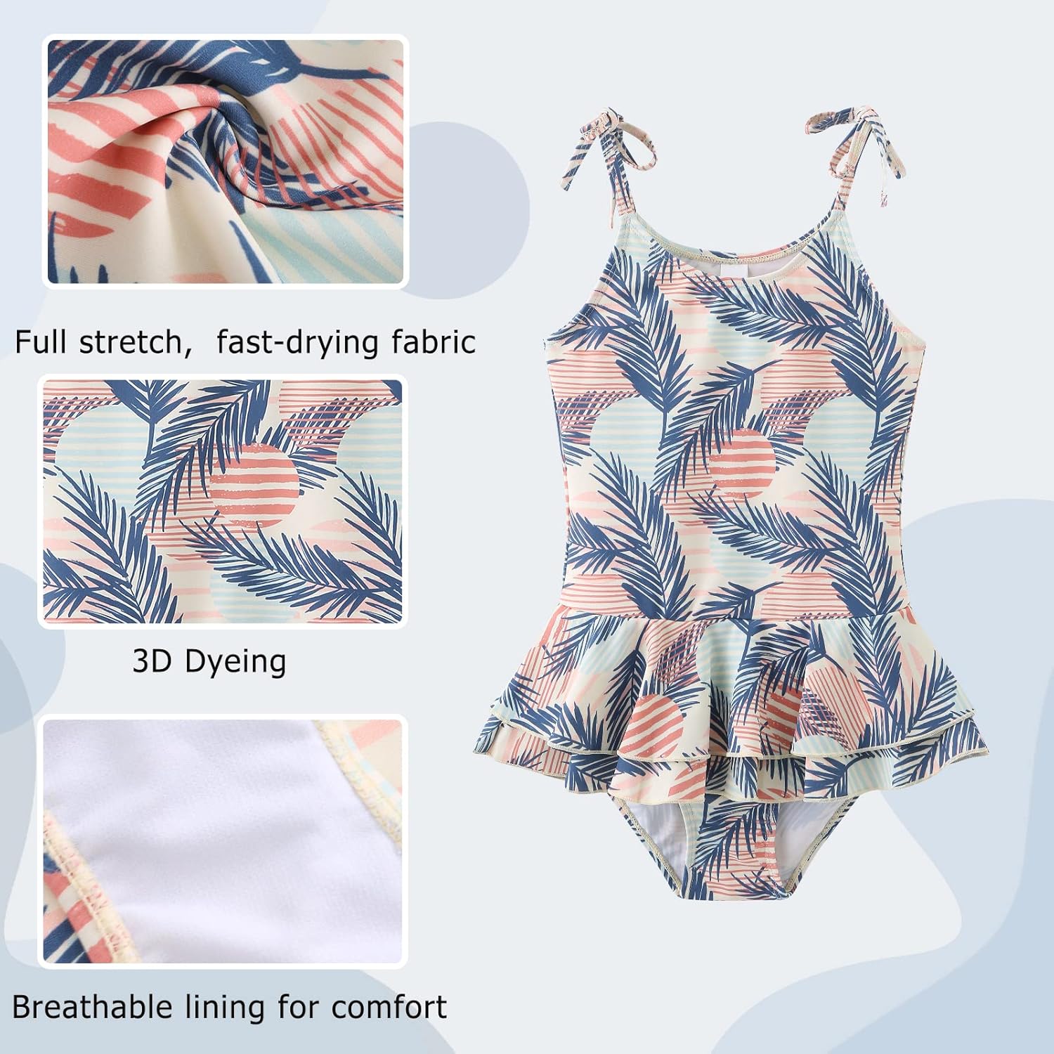 Thumbnail 2 de Aisyee Girls One Piece Swimming Costume – Delightfully Adjustable, Breathable Beachwear