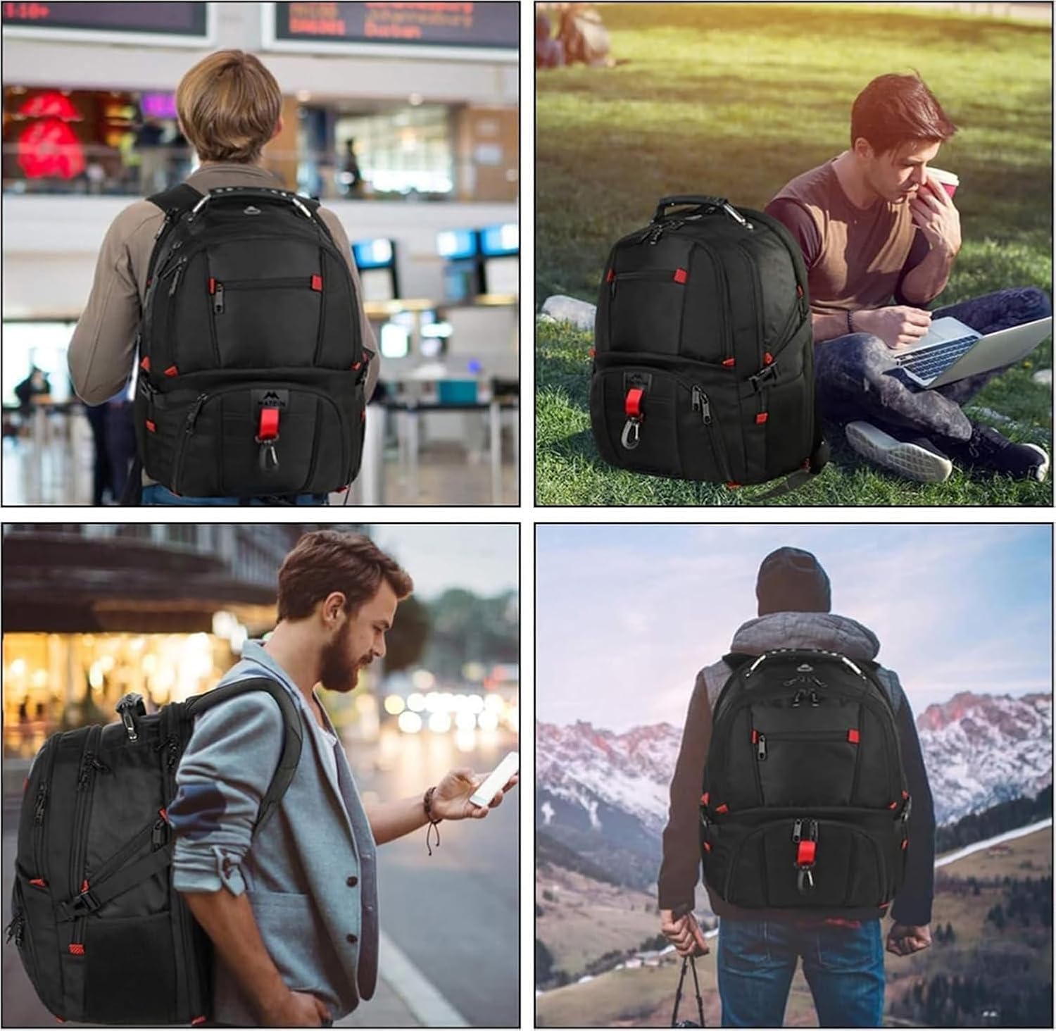 Detalle 1 de MATEIN grote laptop- en reisrugzak, 50 liter, TSA-compatibel en waterbestendig