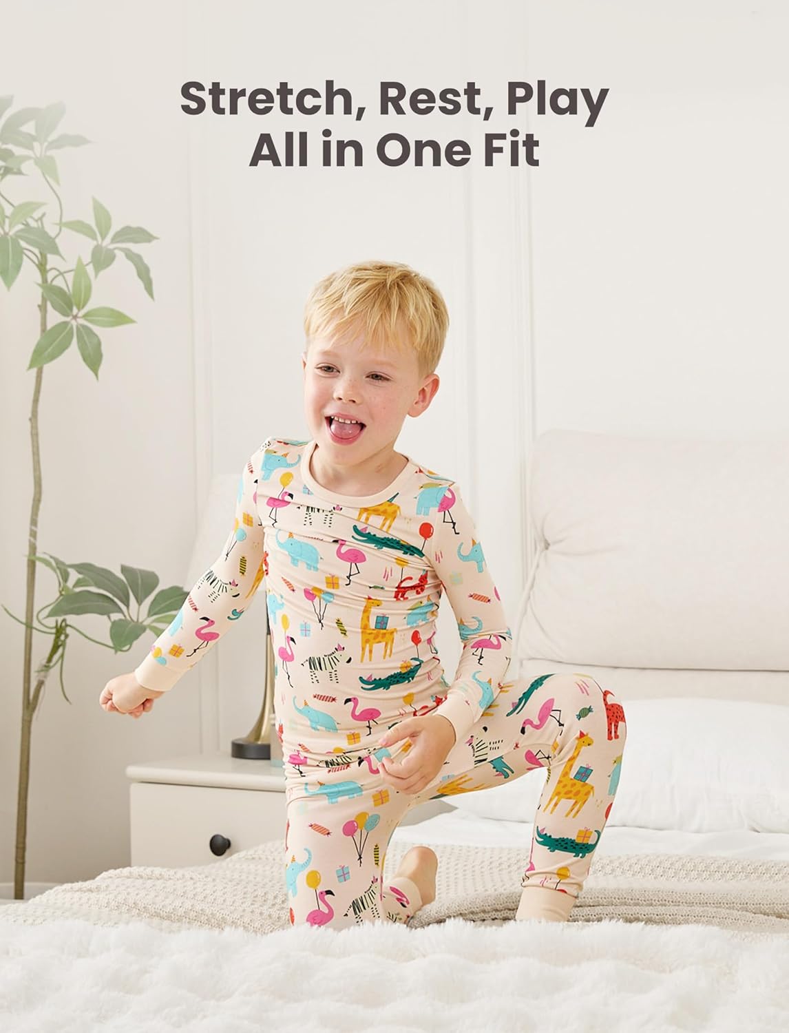 Detalle 2 de PATPAT Bamboo Viscose Toddler Pajama Sets (93% Viscose from Bamboo) — Ultra-Soft Snug Fit Sleepers