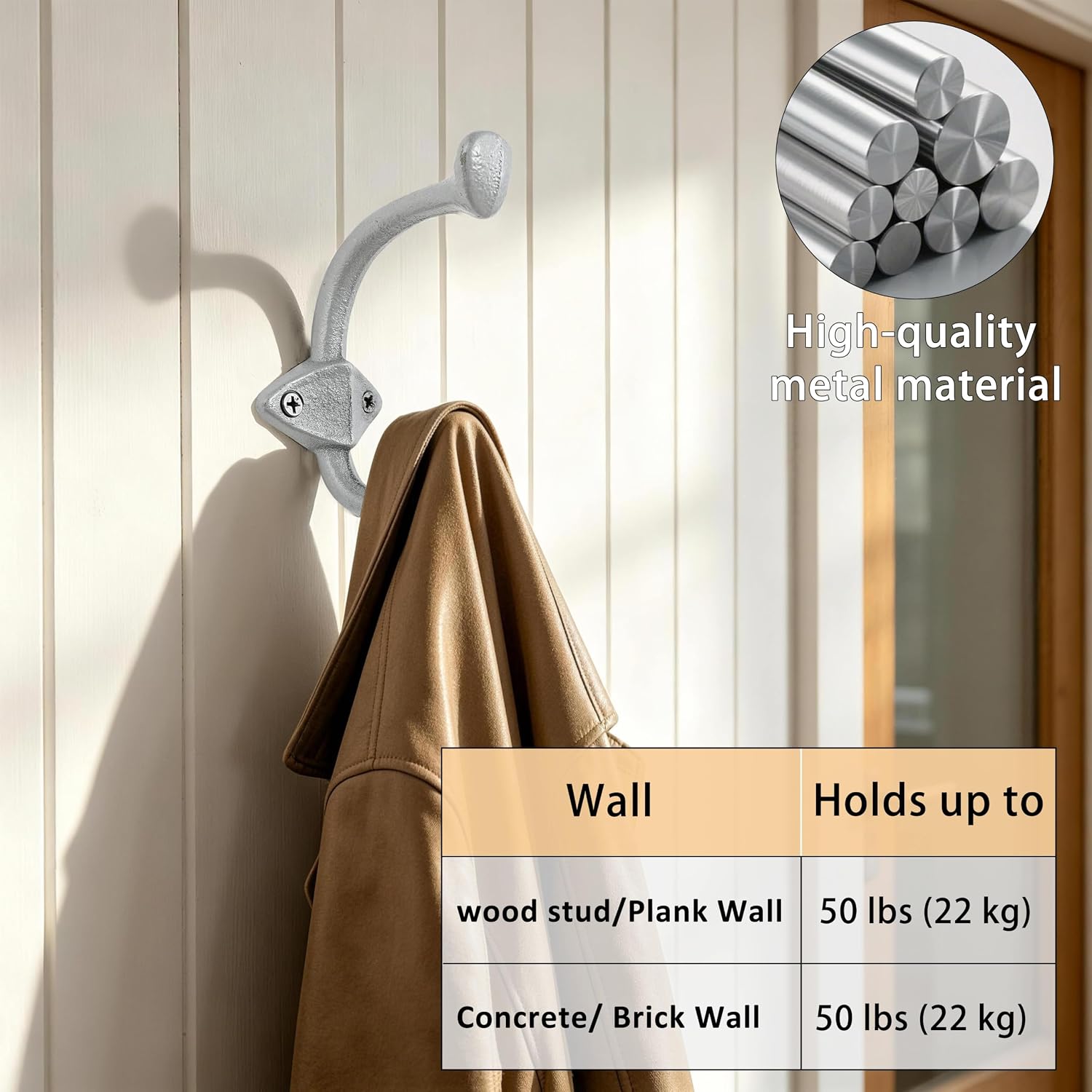 Detalle de Dseap Cast Iron Wall Hooks, 5-Inch